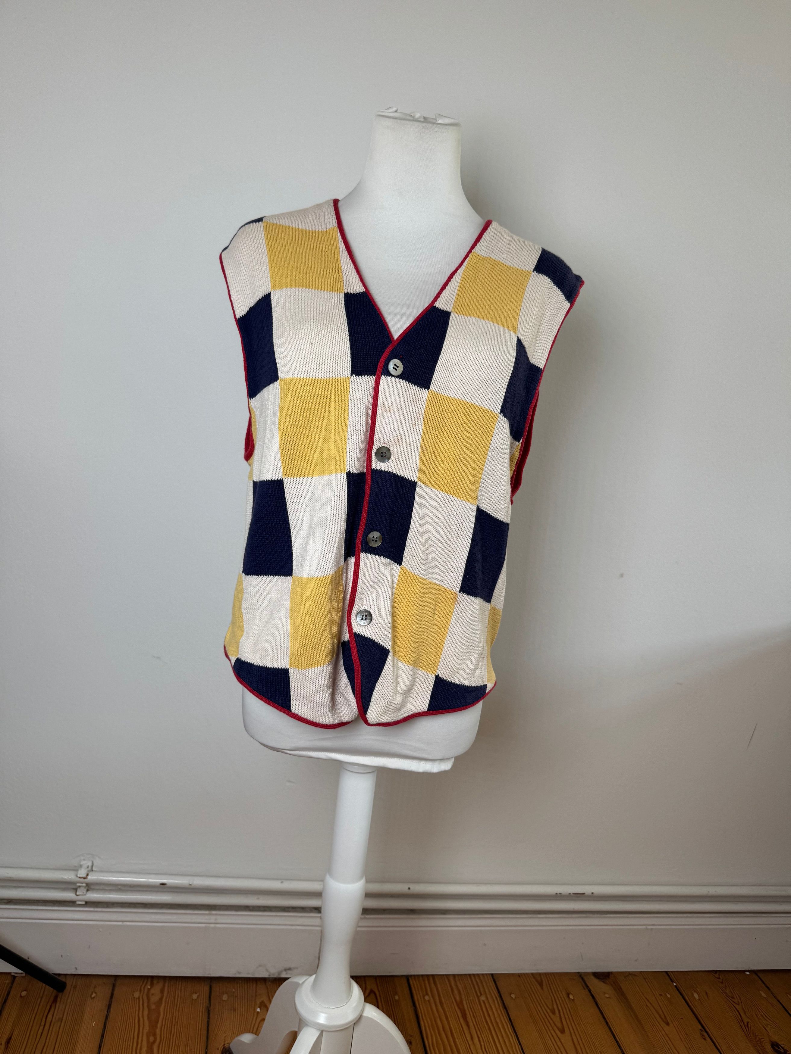 Issey Miyake Vintage Checked West beige black red yellow Size L / US 10 / IT 46 - 13 Thumbnail