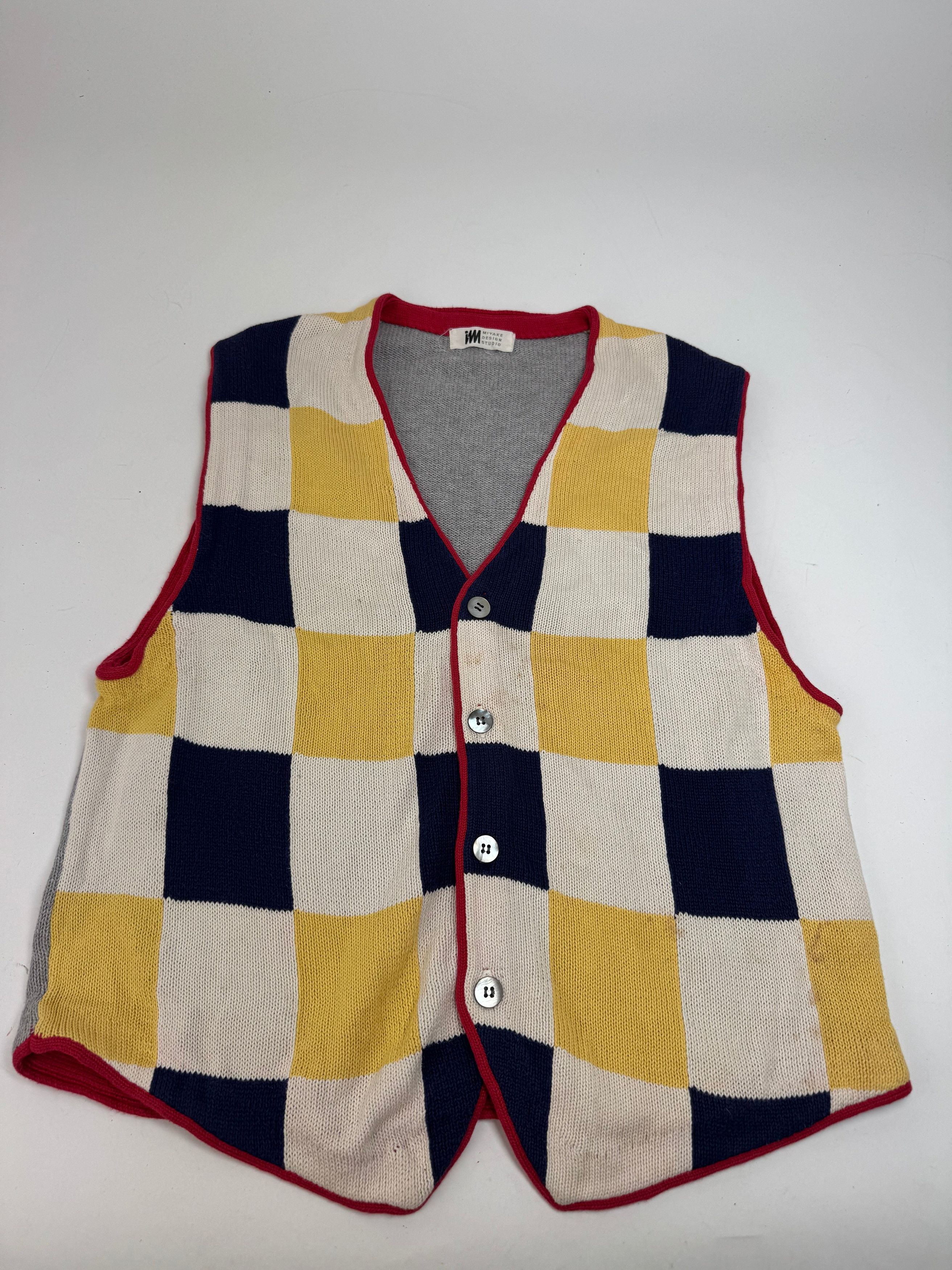 Issey Miyake Vintage Checked West beige black red yellow Size L / US 10 / IT 46 - 4 Thumbnail