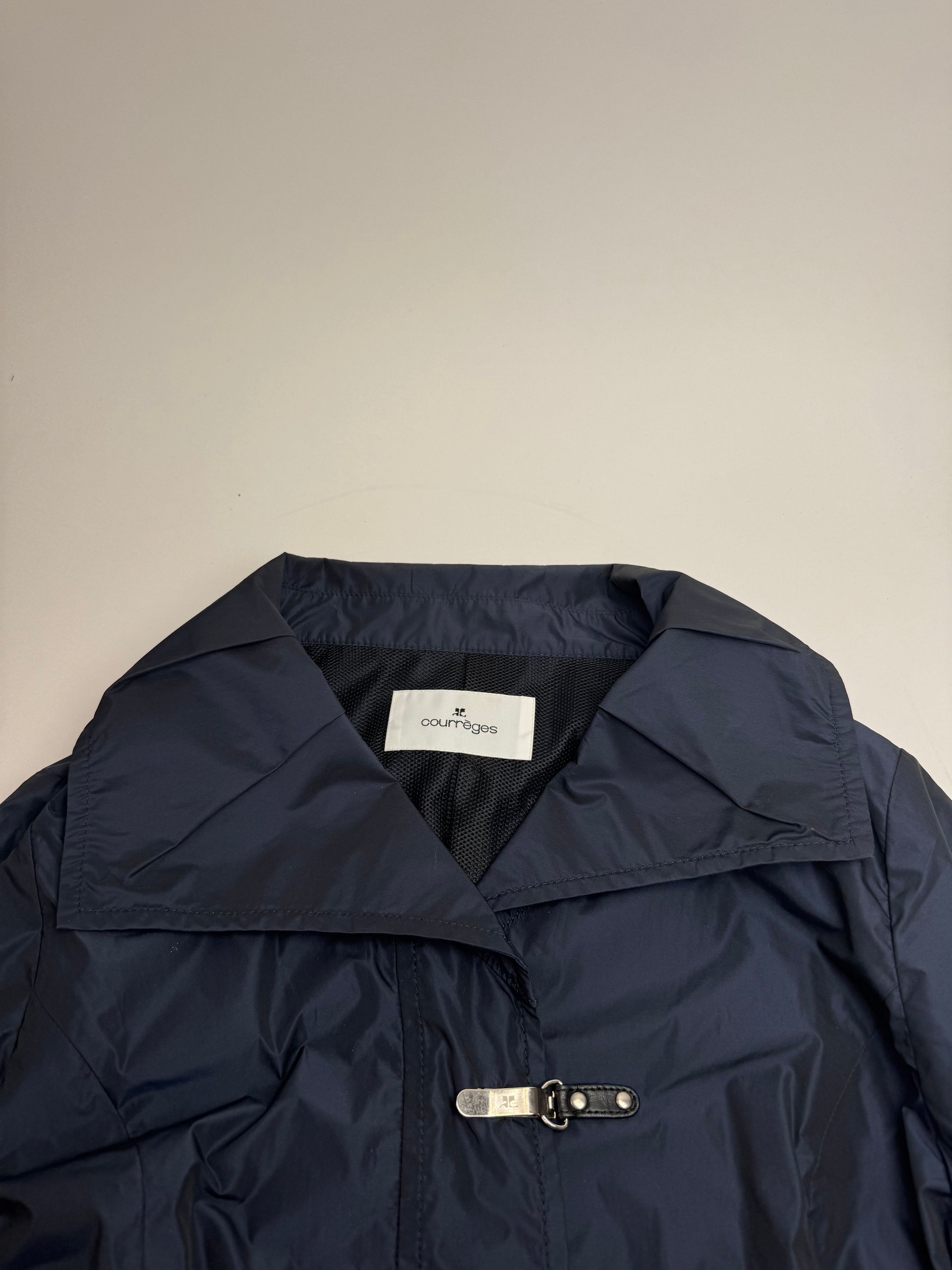 Courreges Vintage Polyester Short Trenchcoat Navy 38/M Size M / US 6-8 / IT 42-44 - 6 Thumbnail