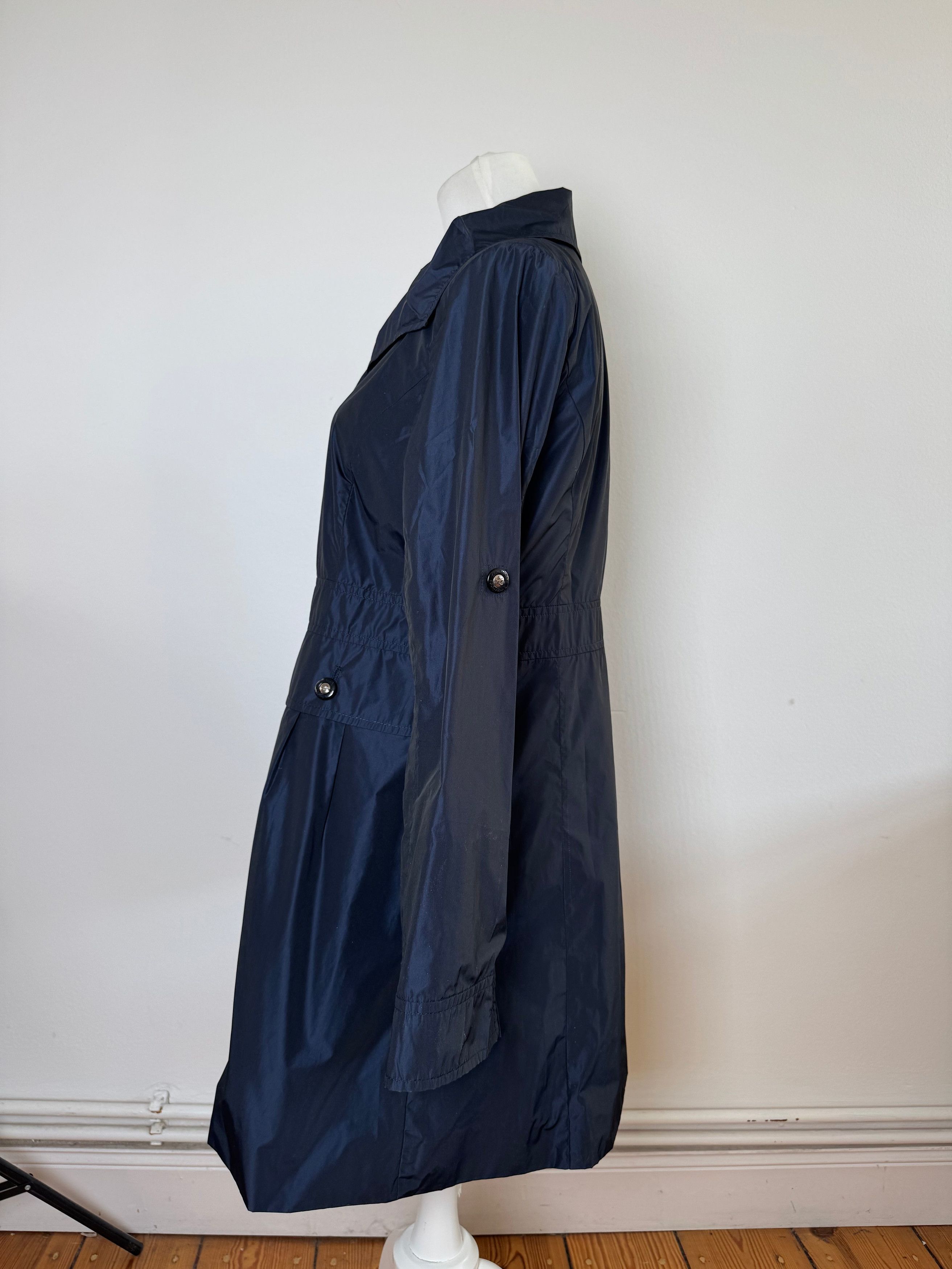 Courreges Vintage Polyester Short Trenchcoat Navy 38/M Size M / US 6-8 / IT 42-44 - 2 Thumbnail