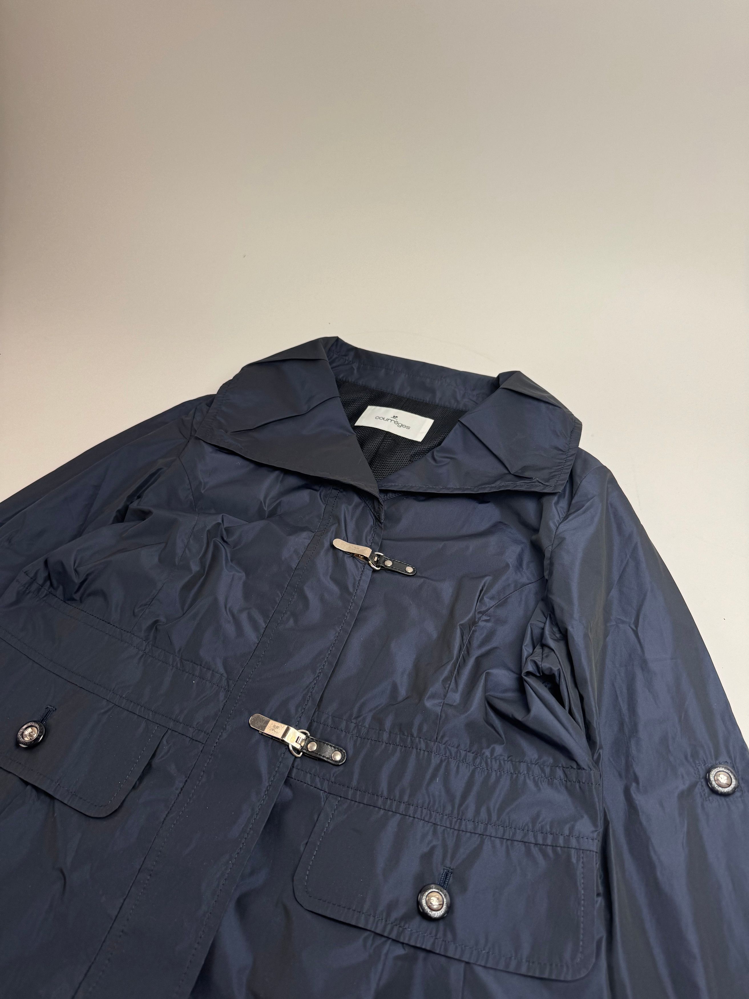 Courreges Vintage Polyester Short Trenchcoat Navy 38/M Size M / US 6-8 / IT 42-44 - 5 Thumbnail