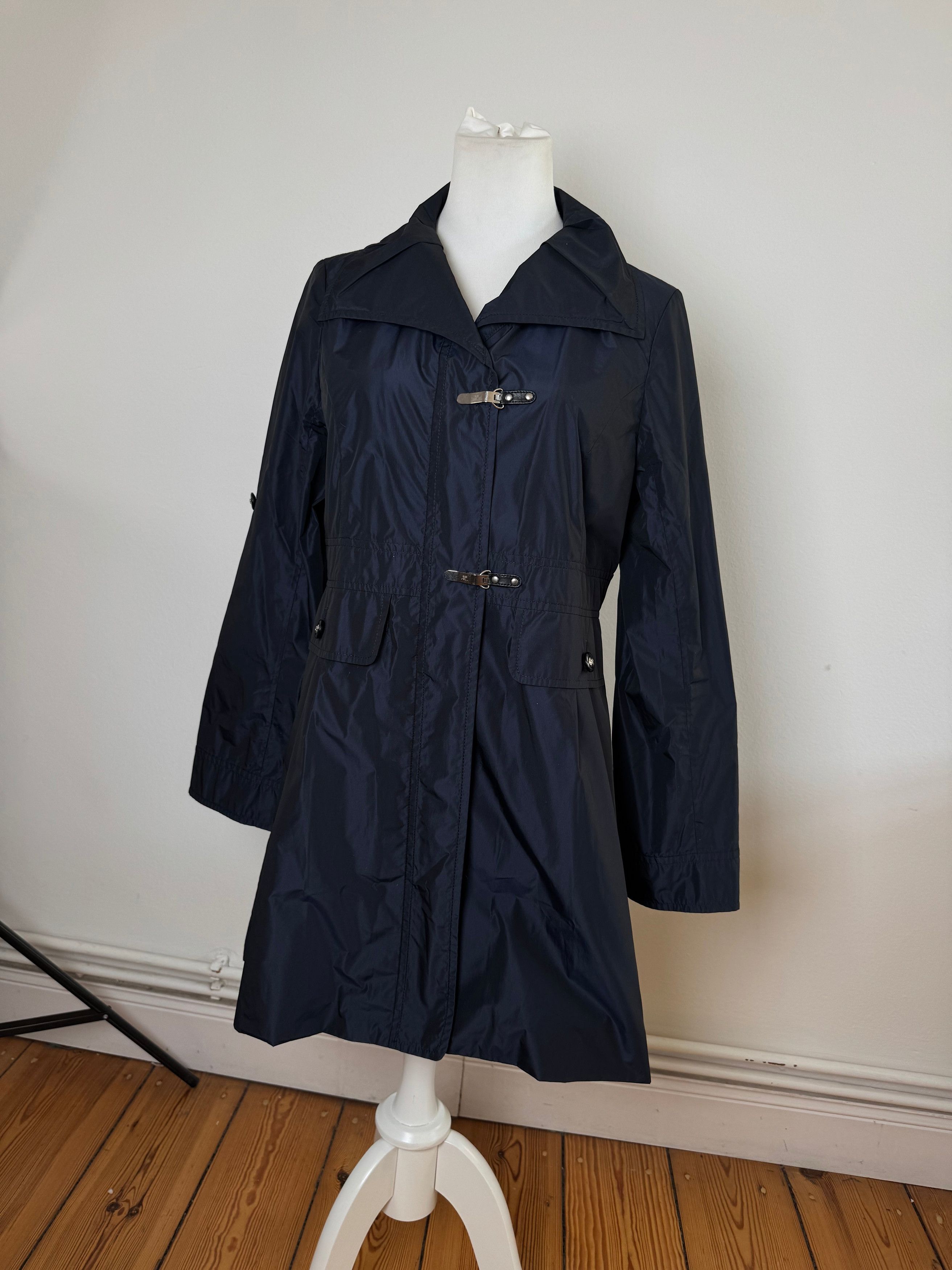 Courreges Vintage Polyester Short Trenchcoat Navy 38/M Size M / US 6-8 / IT 42-44 - 12 Thumbnail