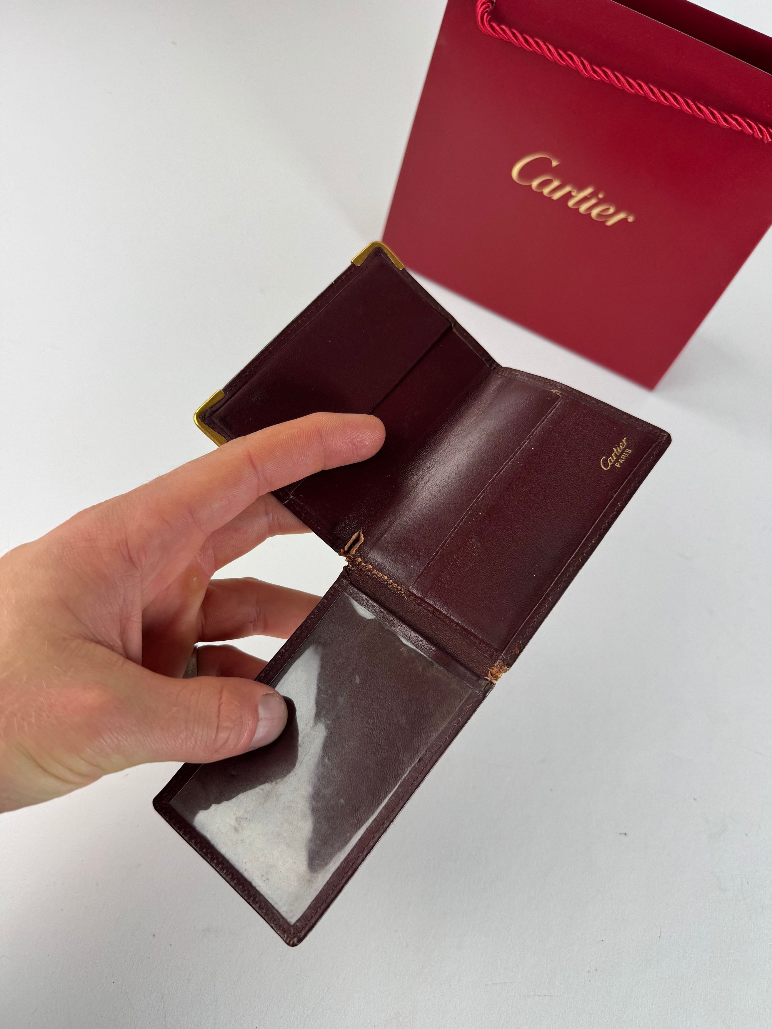 Cartier Vintage Leather Card Holder Burgundy Size ONE SIZE - 3 Thumbnail