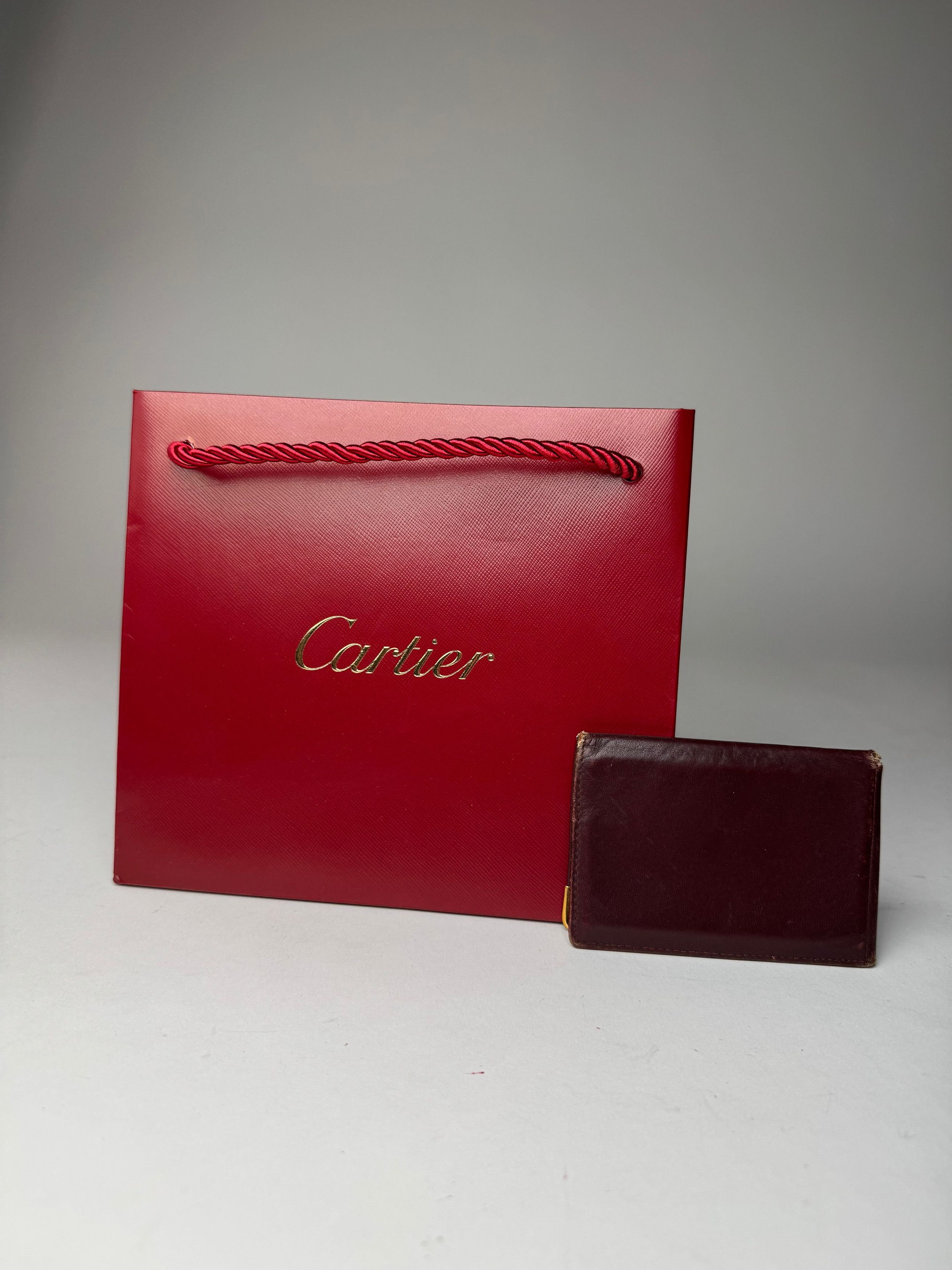 Cartier Vintage Leather Card Holder Burgundy Size ONE SIZE - 2 Thumbnail