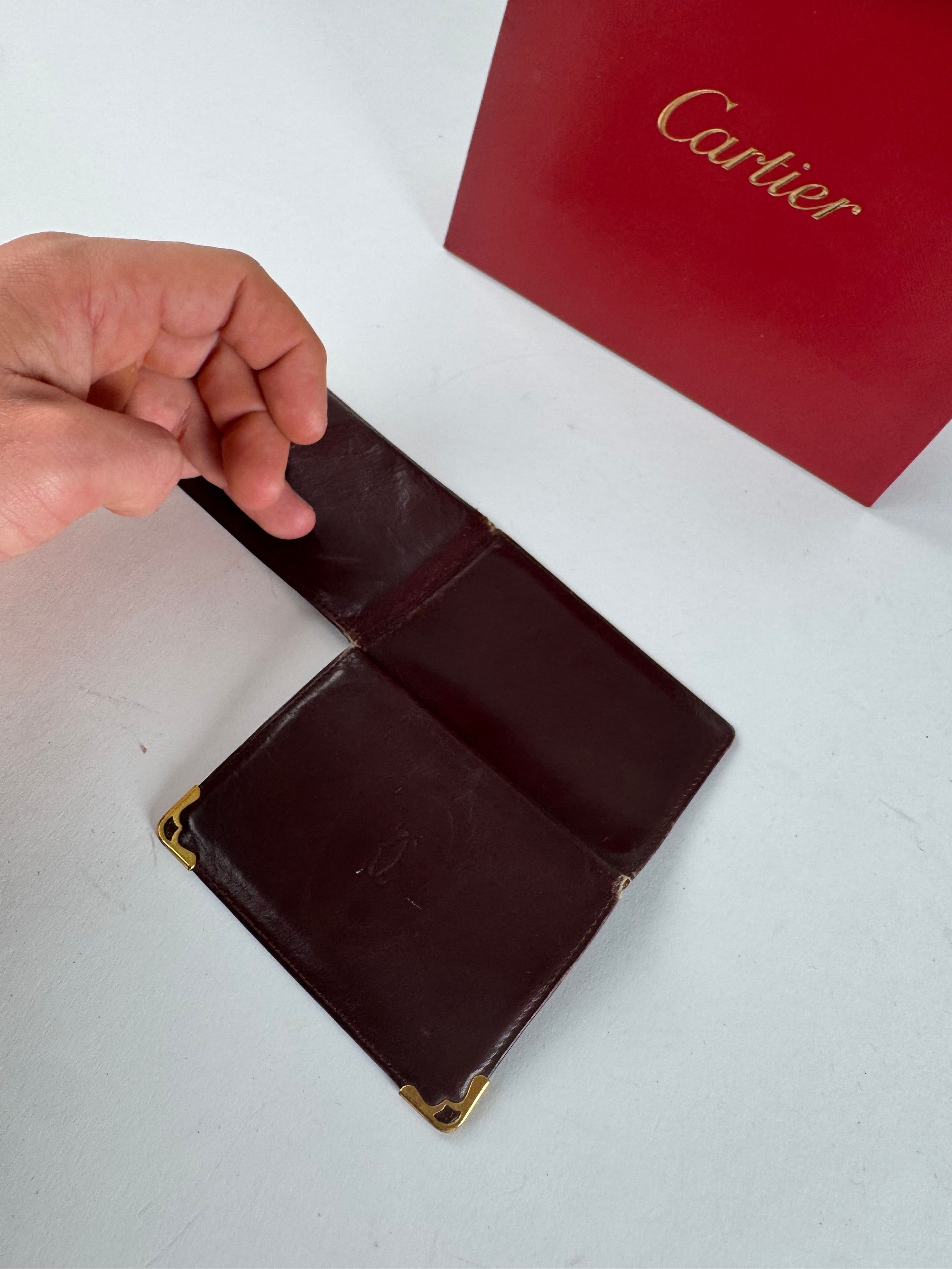 Cartier Vintage Leather Card Holder Burgundy Size ONE SIZE - 7 Thumbnail