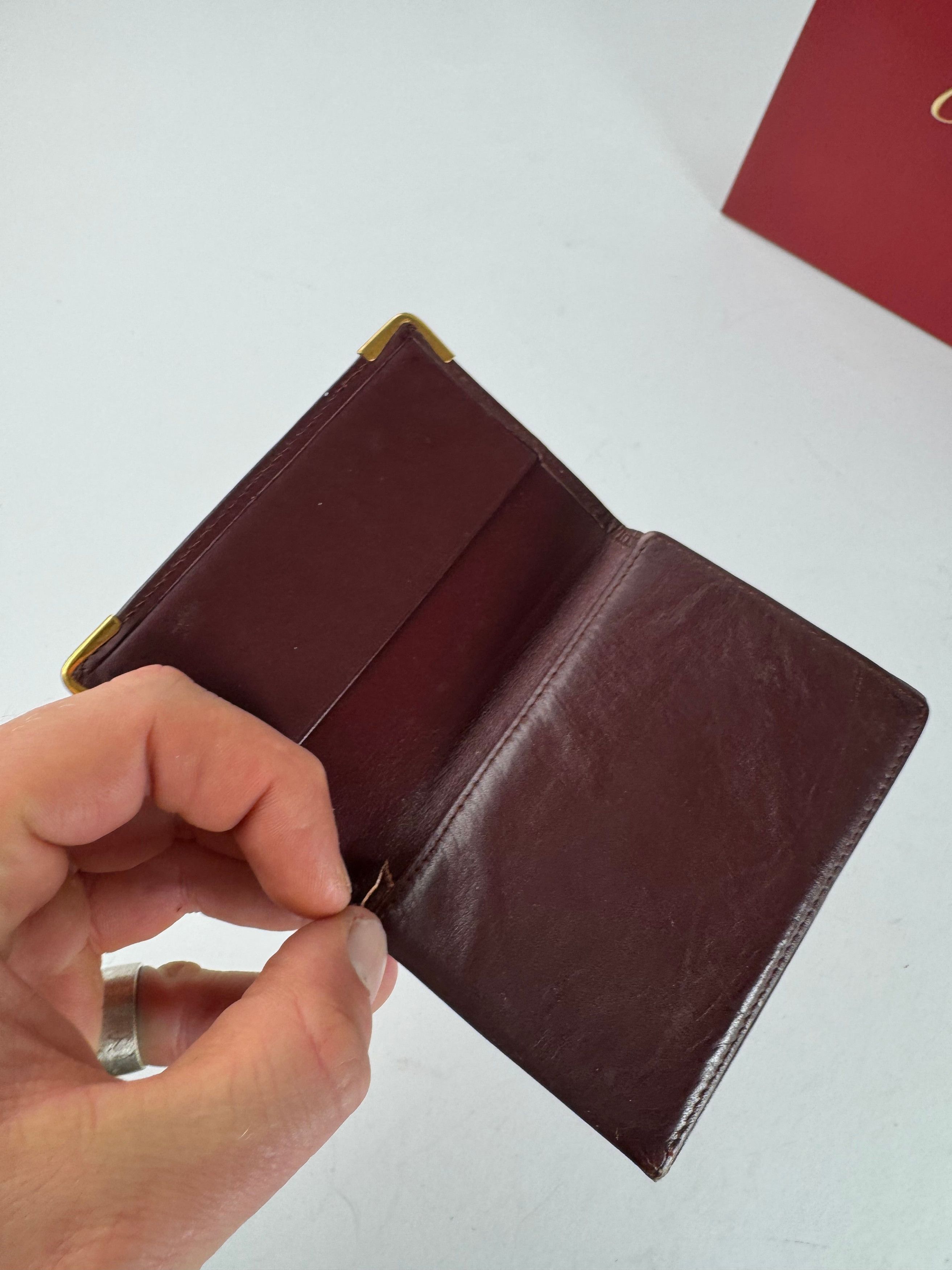 Cartier Vintage Leather Card Holder Burgundy Size ONE SIZE - 6 Thumbnail