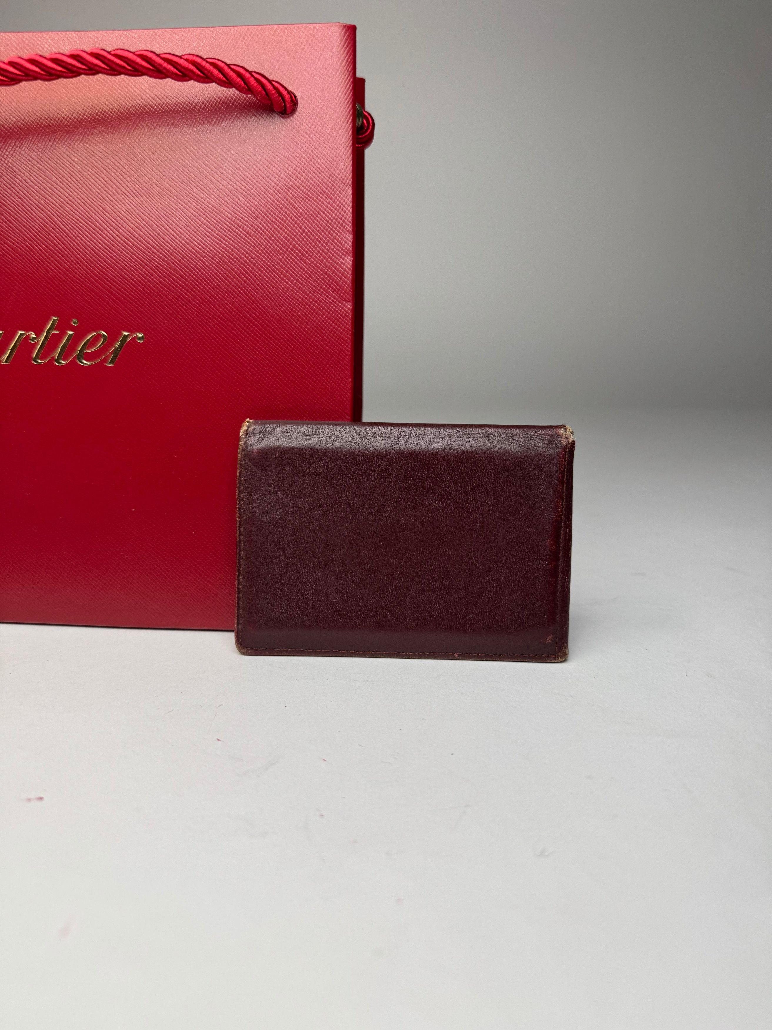 Cartier Vintage Leather Card Holder Burgundy Size ONE SIZE - 11 Thumbnail