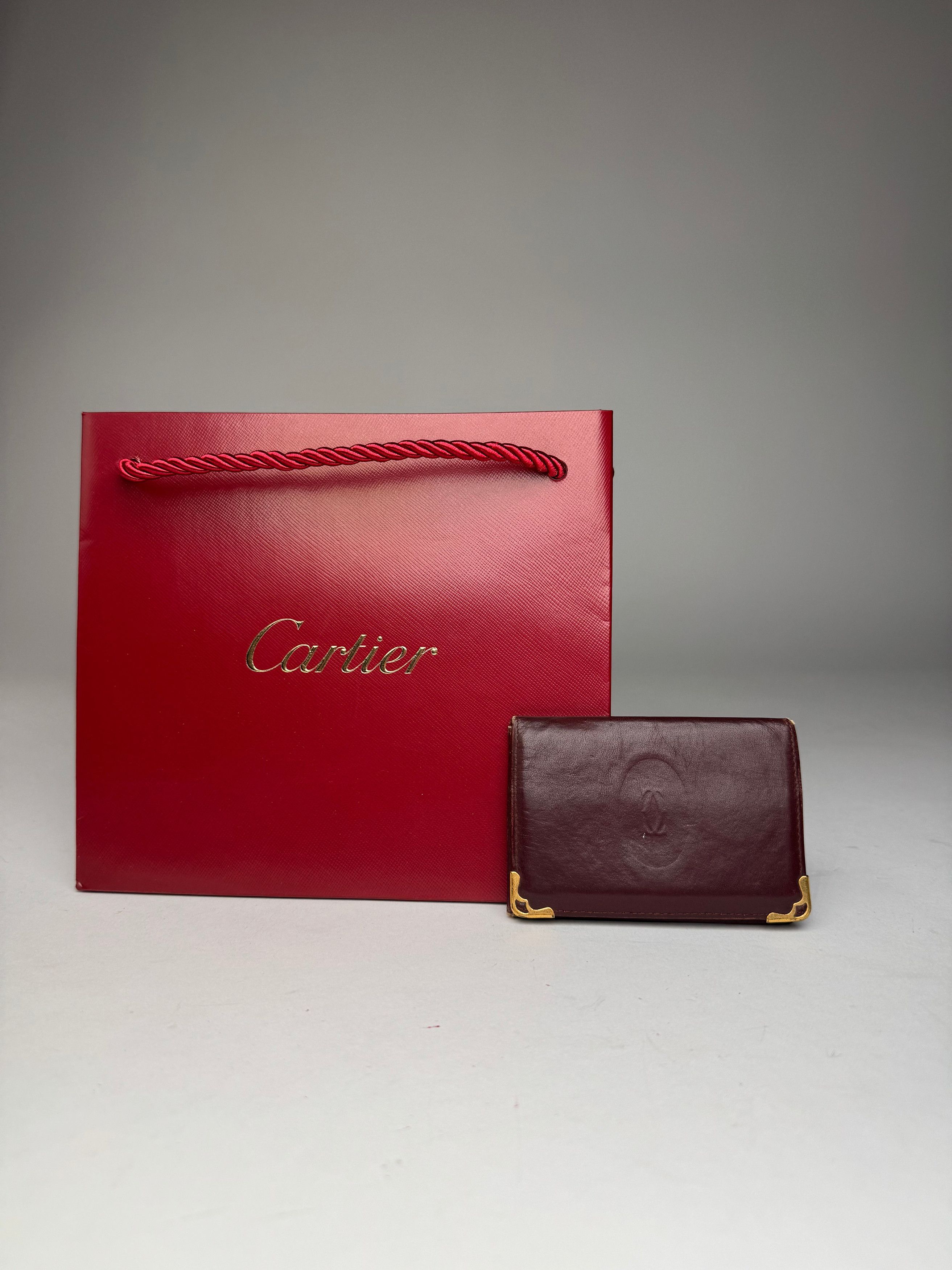 Cartier Vintage Leather Card Holder Burgundy Size ONE SIZE - 10 Thumbnail