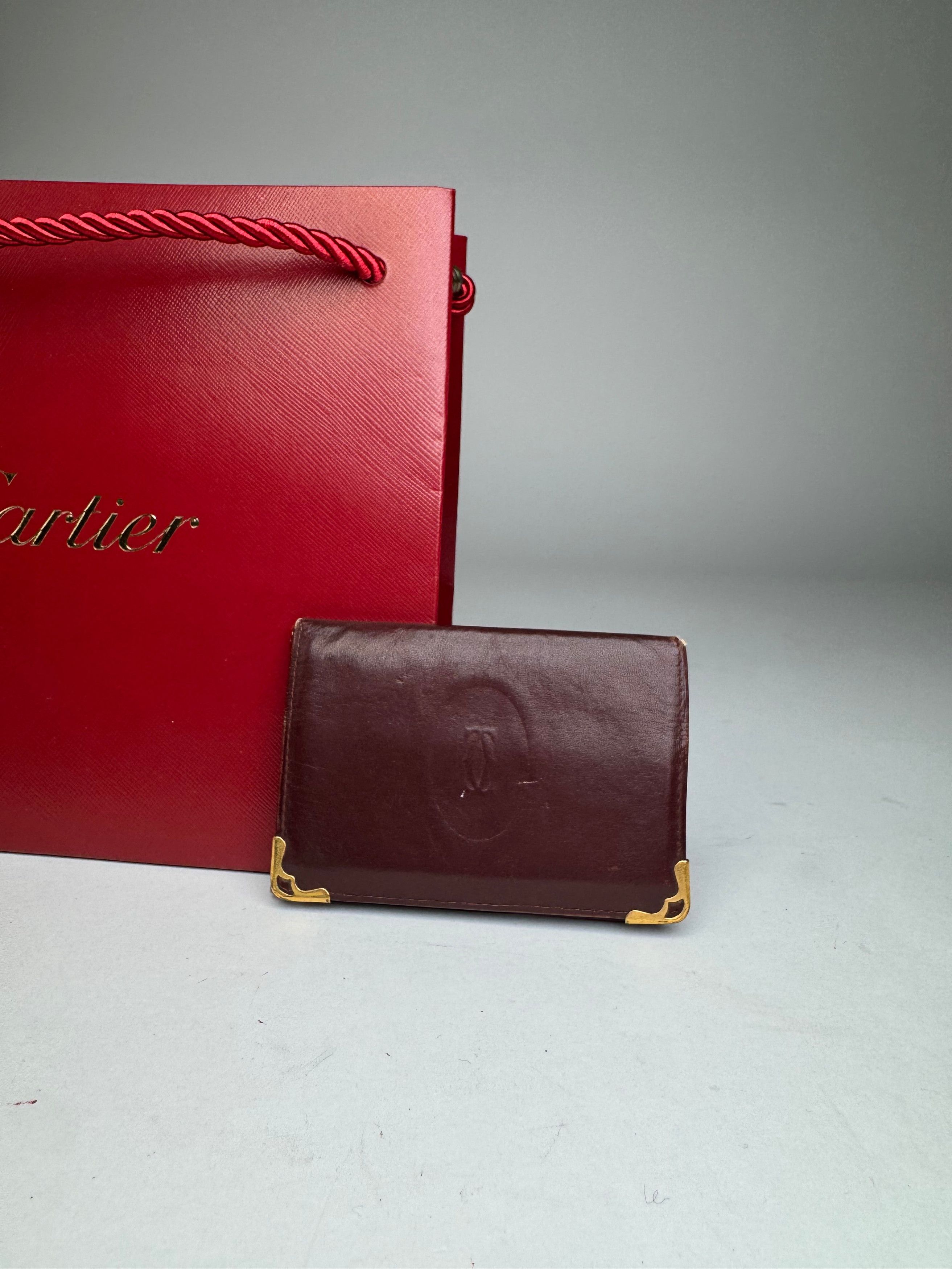 Cartier Vintage Leather Card Holder Burgundy Size ONE SIZE - 5 Thumbnail