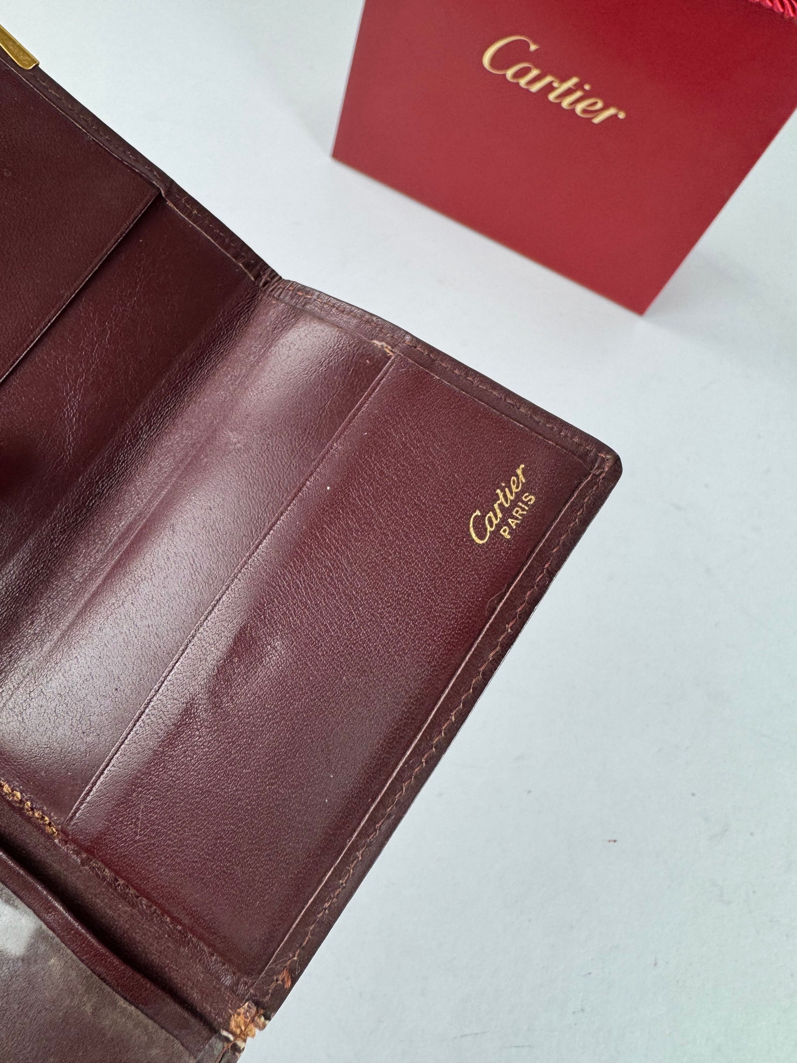 Cartier Vintage Leather Card Holder Burgundy Size ONE SIZE - 4 Thumbnail