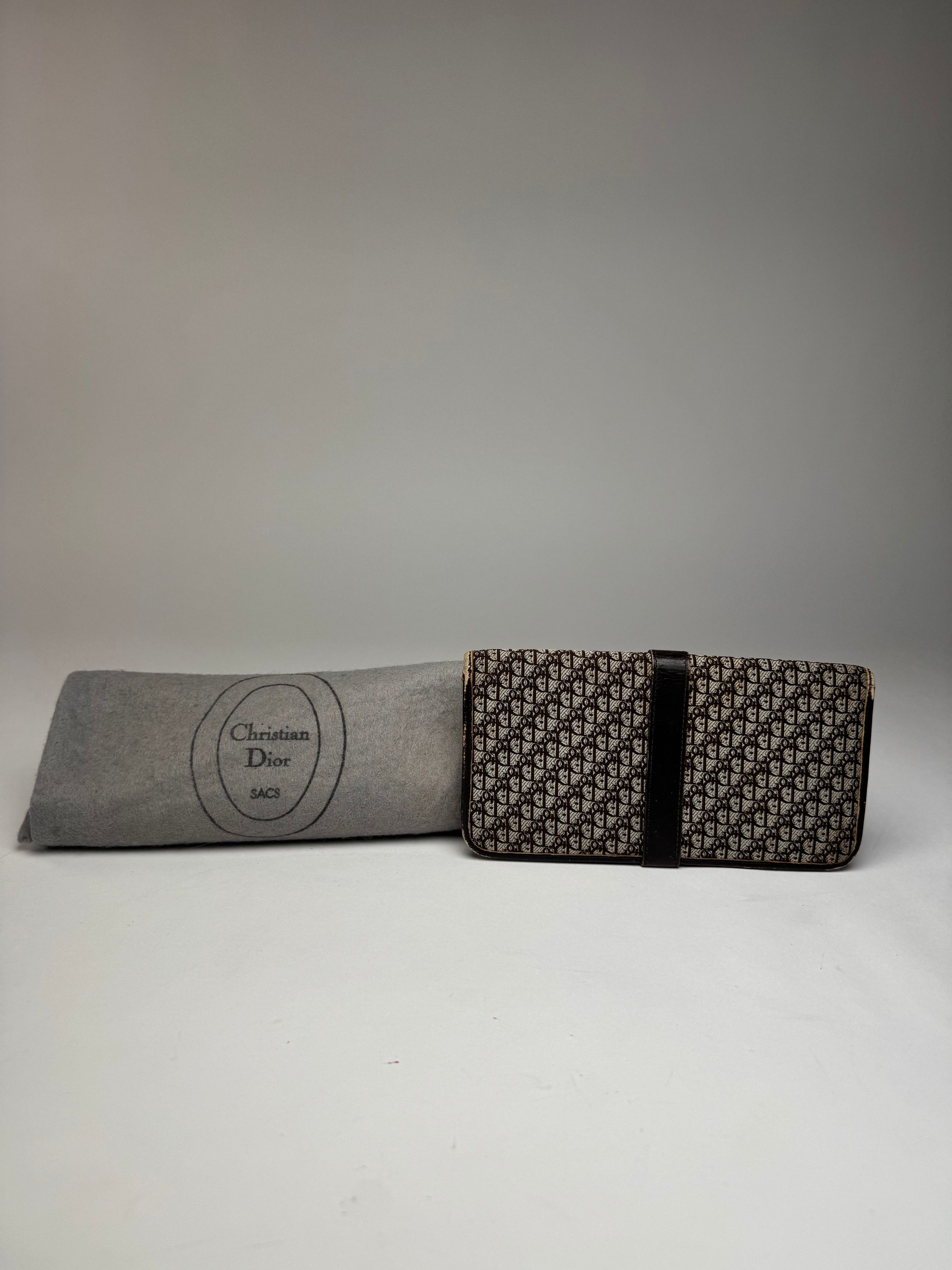 Dior Vintage Oblique Monogram Canvas Leather Belt Bag Grey Brown Size ONE SIZE - 3 Thumbnail