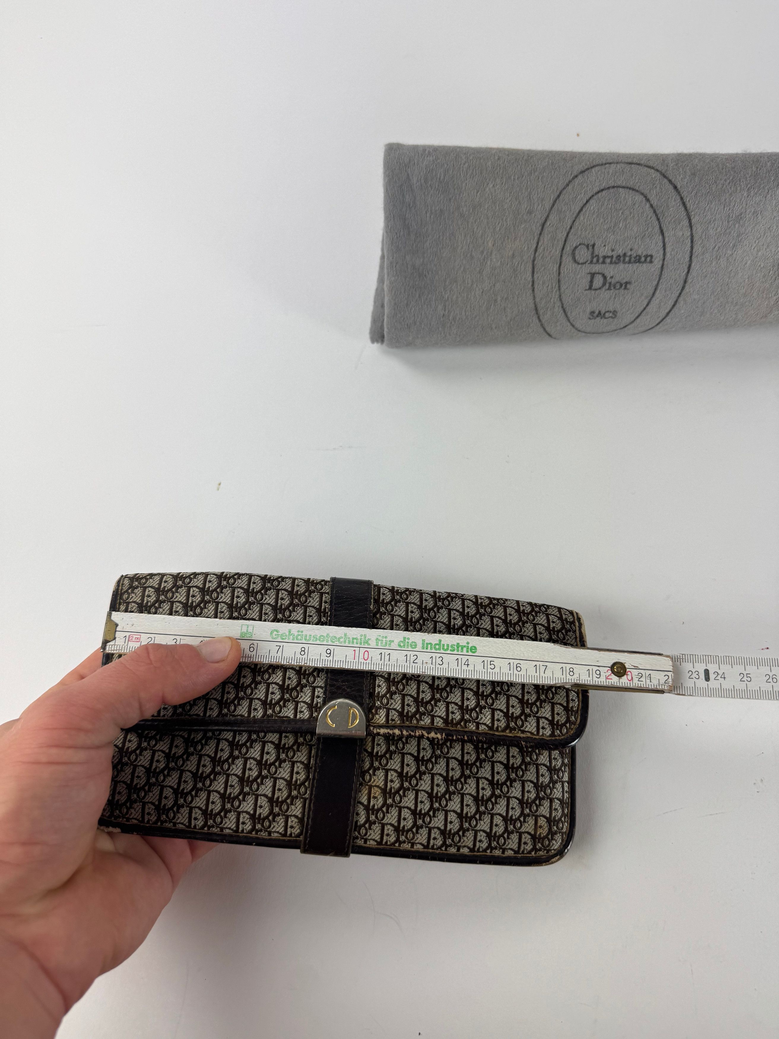 Dior Vintage Oblique Monogram Canvas Leather Belt Bag Grey Brown Size ONE SIZE - 8 Thumbnail