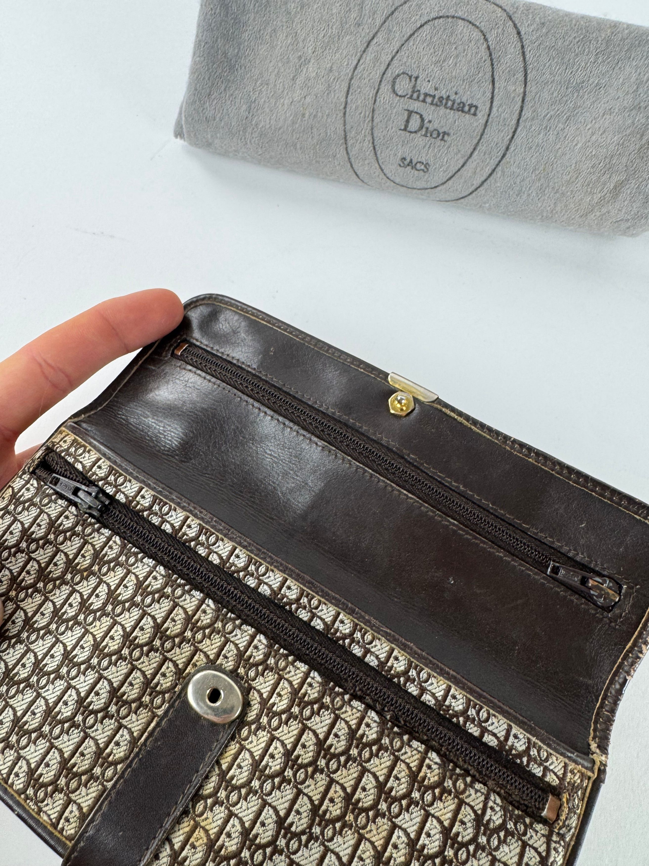 Dior Vintage Oblique Monogram Canvas Leather Belt Bag Grey Brown Size ONE SIZE - 4 Thumbnail