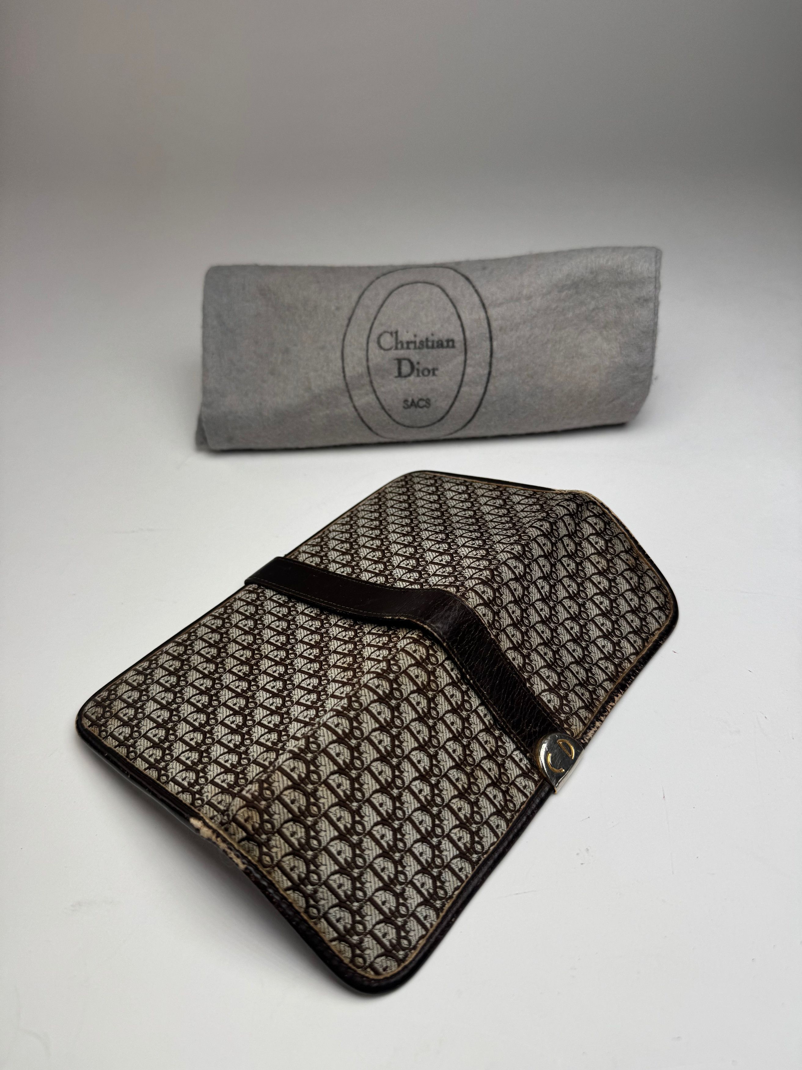 Dior Vintage Oblique Monogram Canvas Leather Belt Bag Grey Brown Size ONE SIZE - 6 Thumbnail