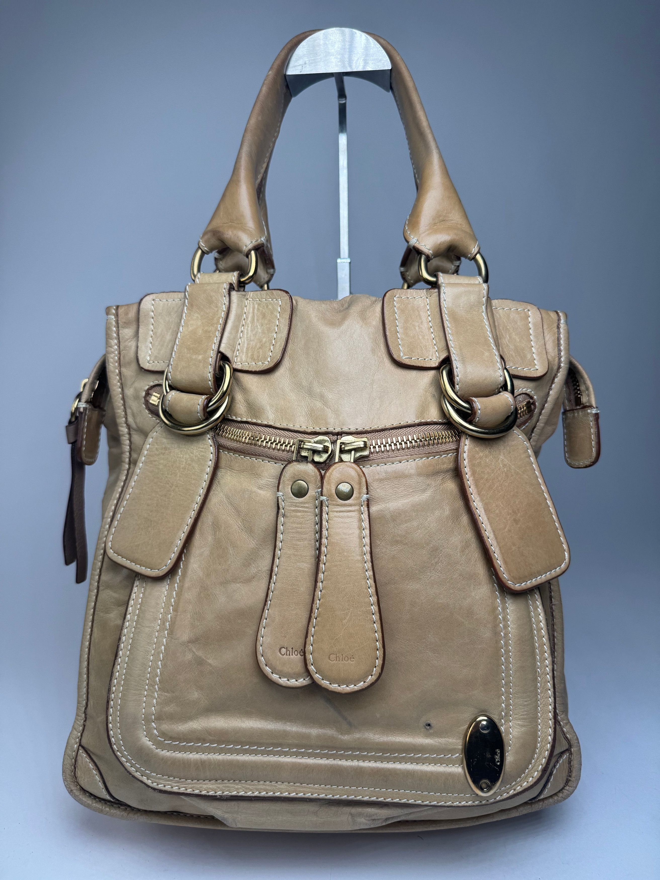 Chloe Vintage Leather Handbag Beige Size ONE SIZE - 13 Thumbnail