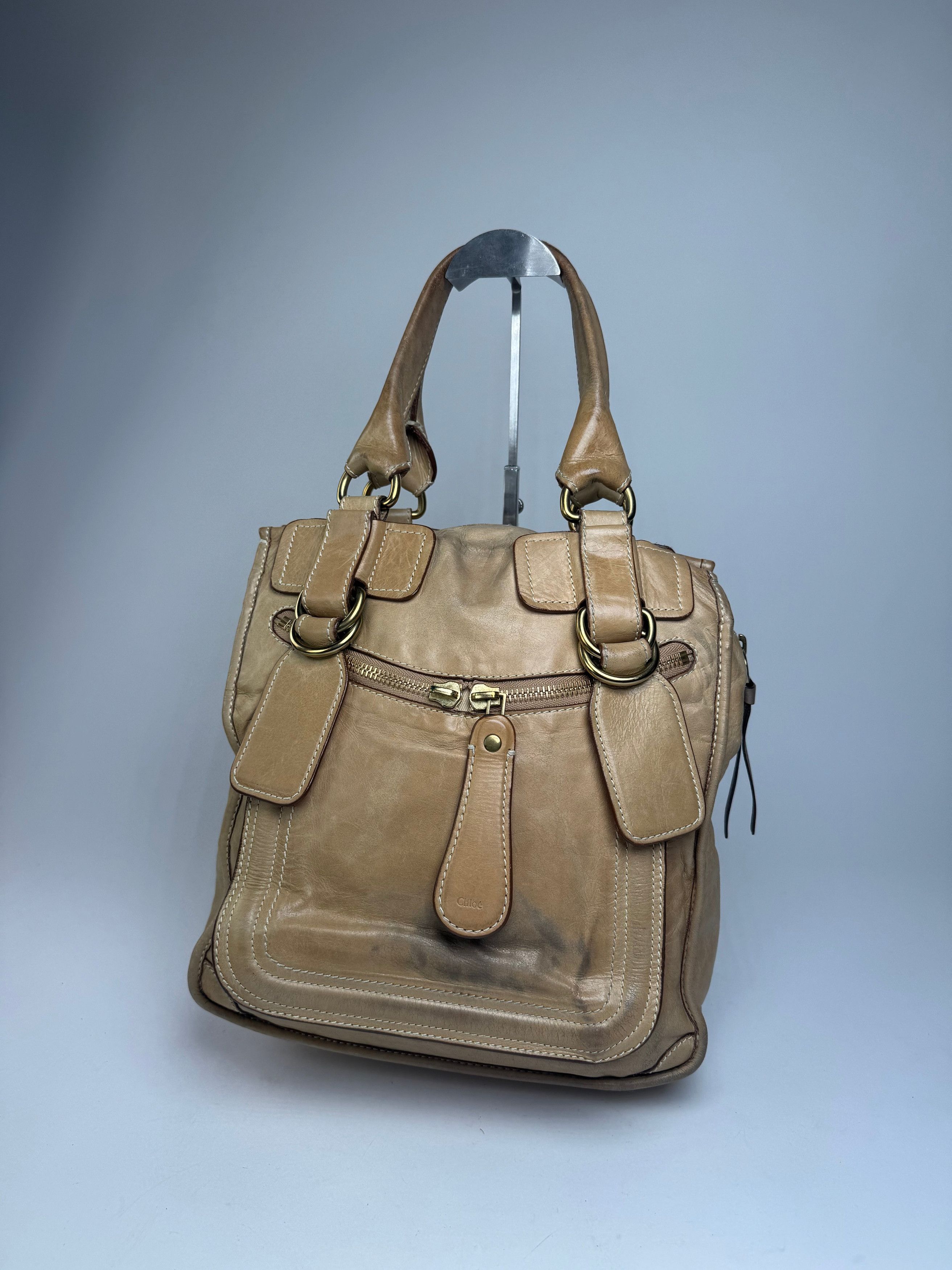 Chloe Vintage Leather Handbag Beige Size ONE SIZE - 14 Thumbnail