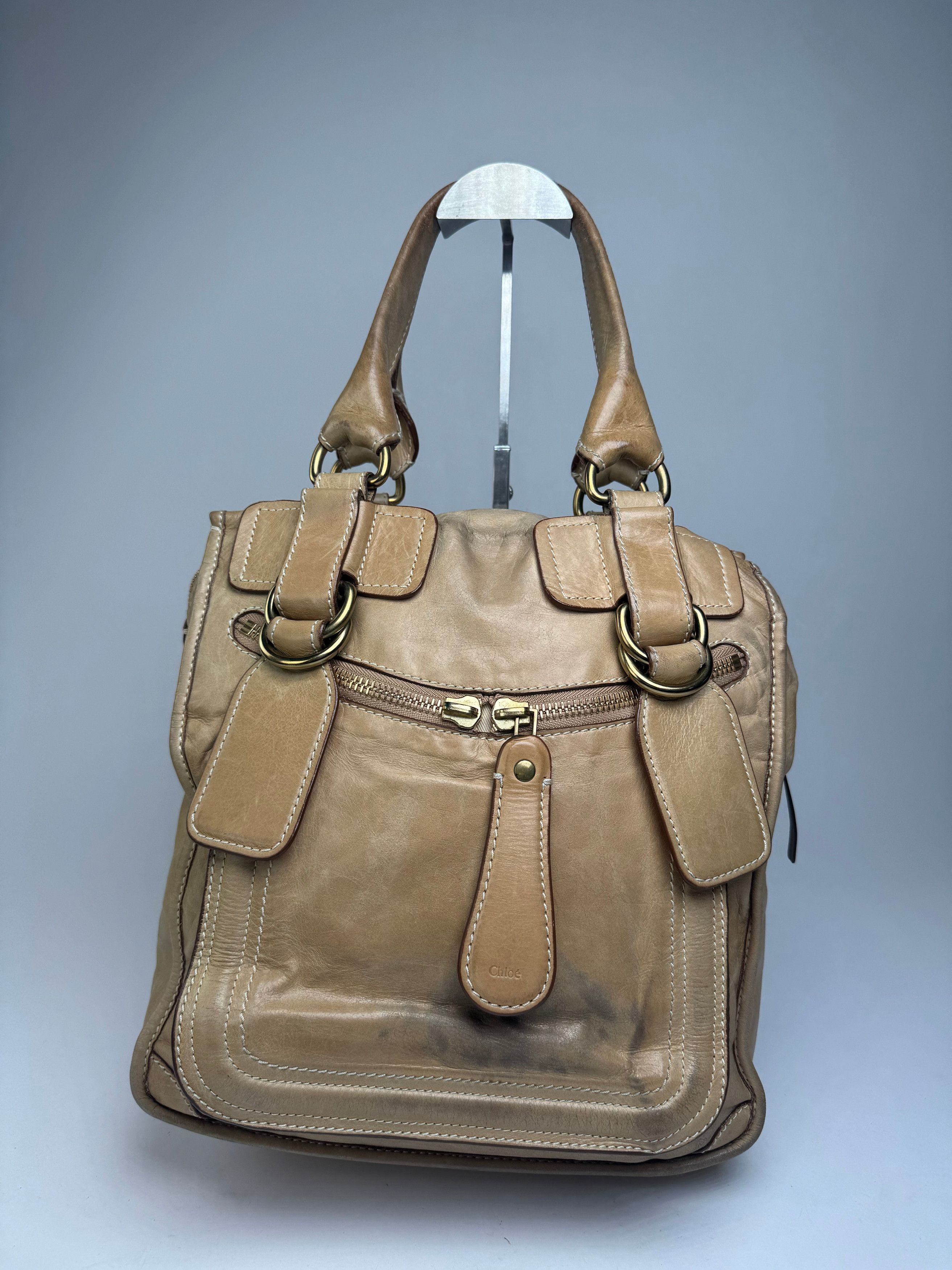 Chloe Vintage Leather Handbag Beige Size ONE SIZE - 2 Thumbnail