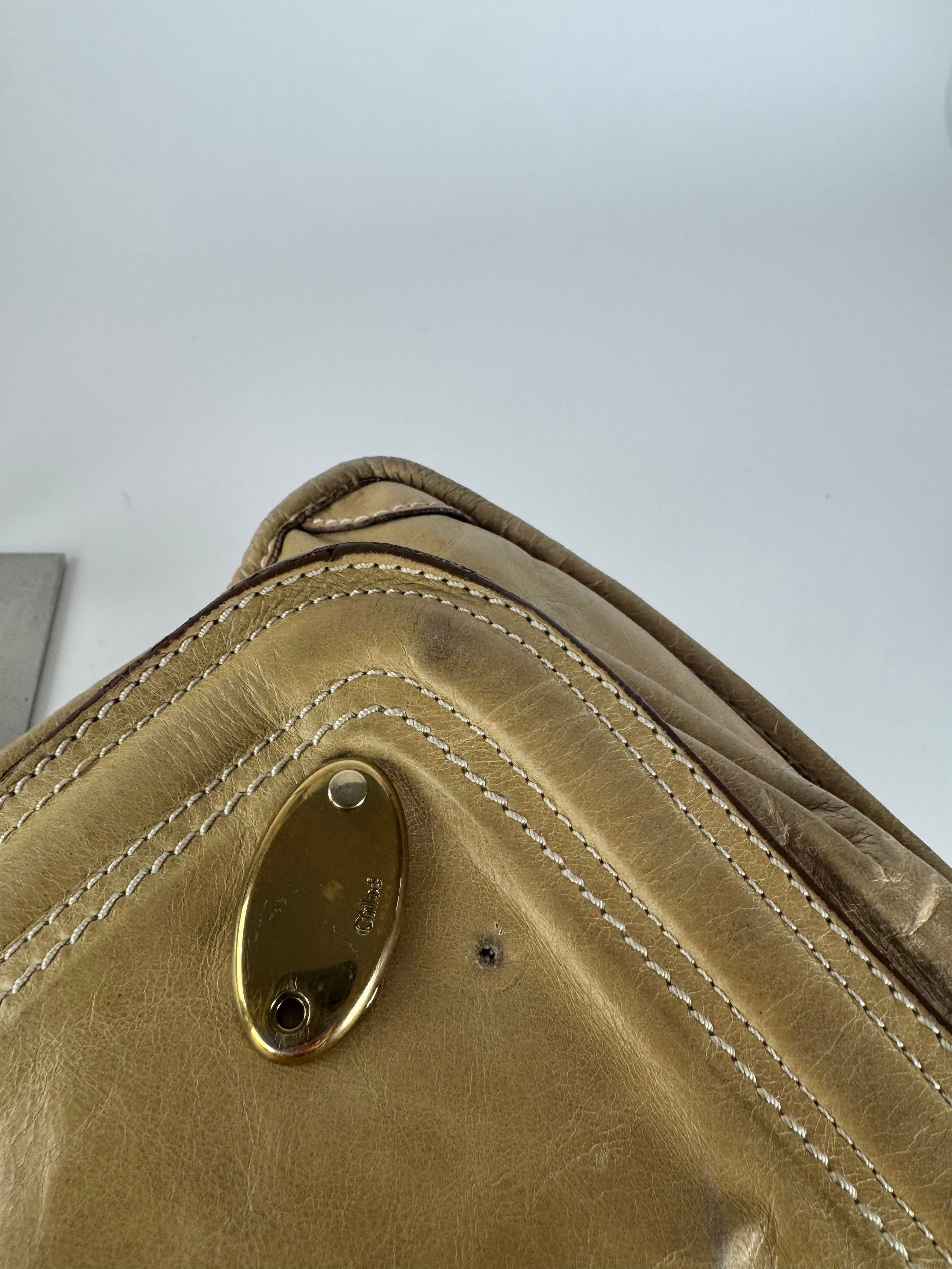 Chloe Vintage Leather Handbag Beige Size ONE SIZE - 9 Thumbnail