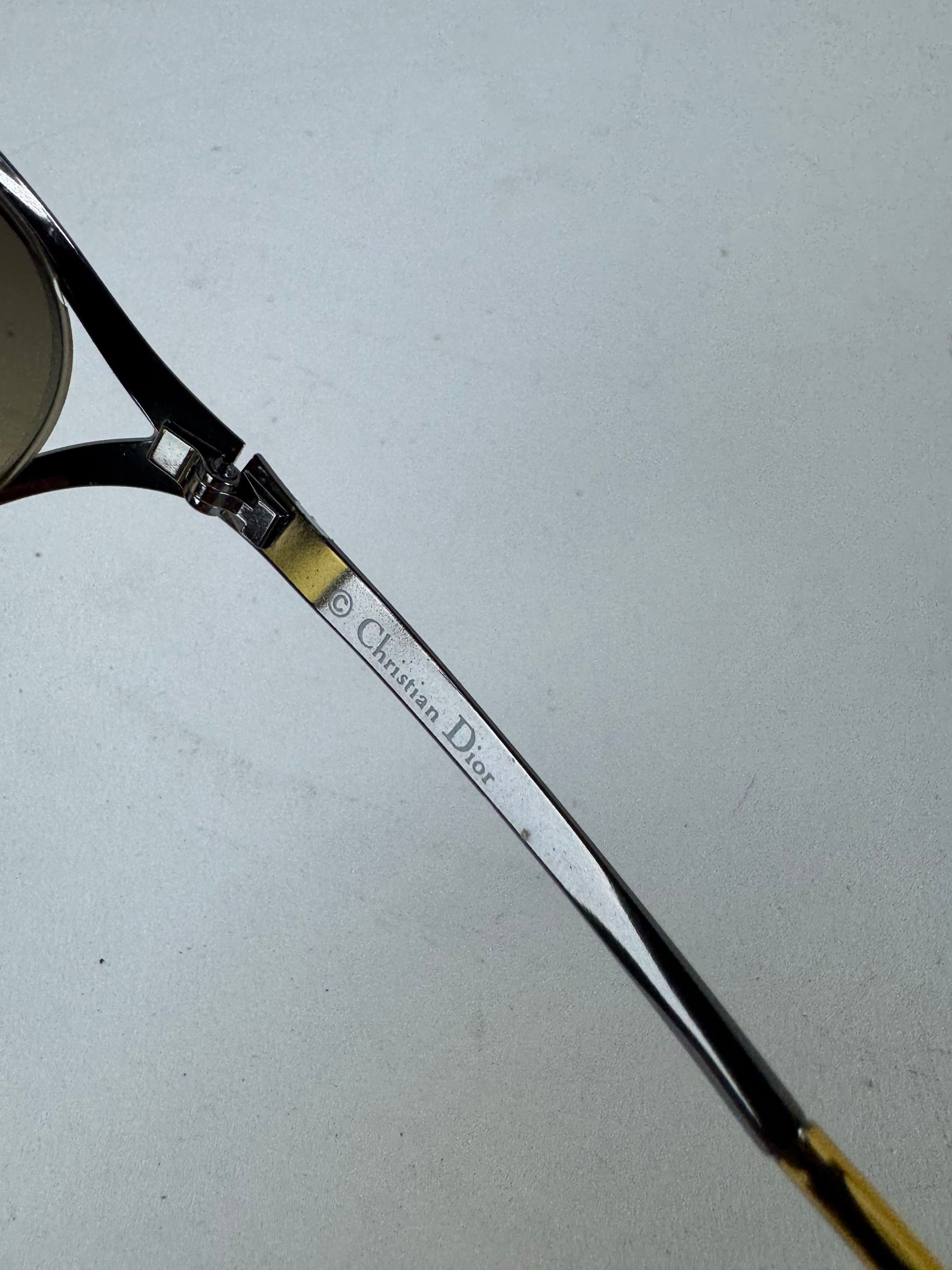 Dior Vintage Metal sunglasses yellow Silver Size ONE SIZE - 7 Thumbnail