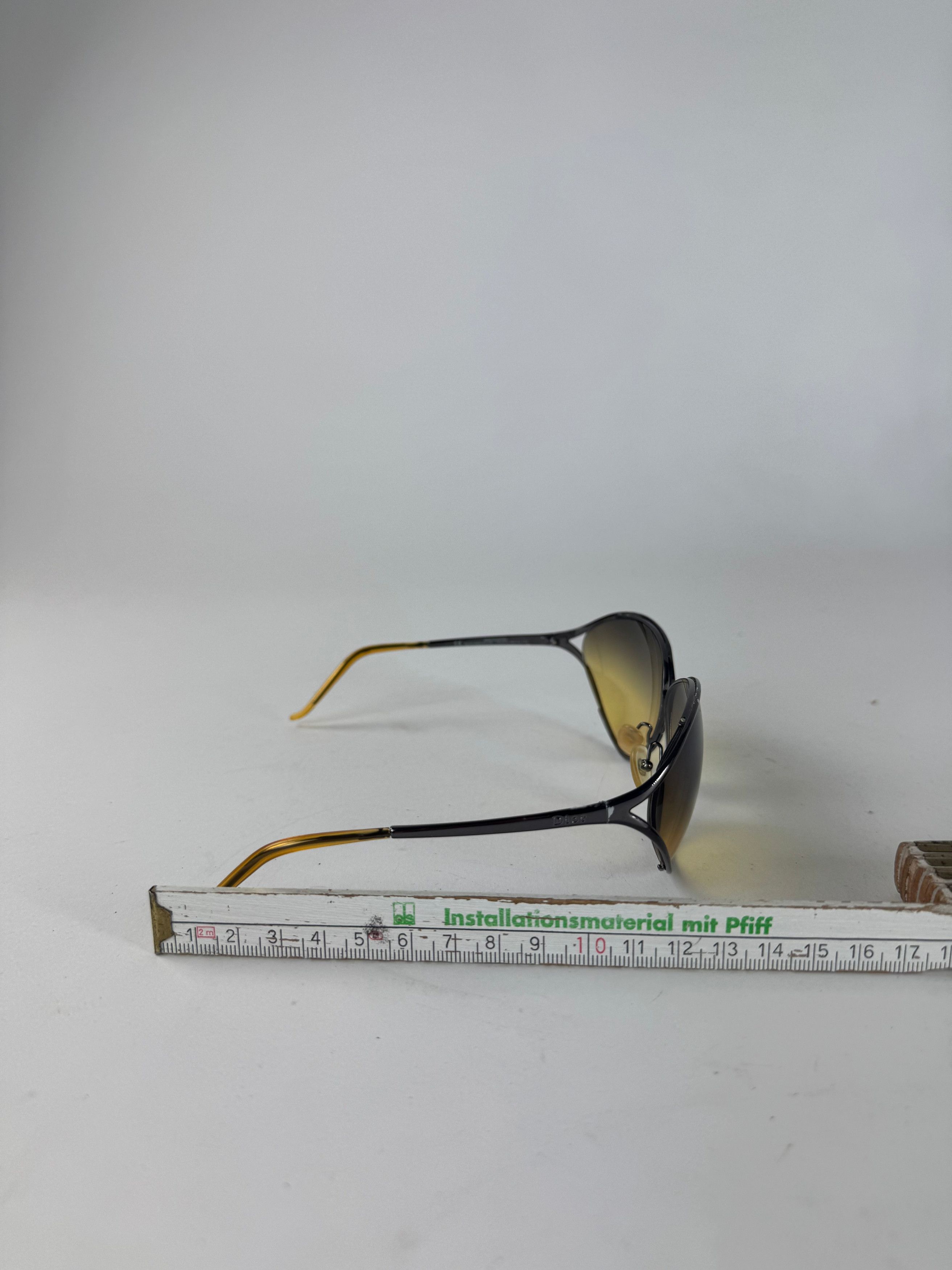 Dior Vintage Metal sunglasses yellow Silver Size ONE SIZE - 9 Thumbnail