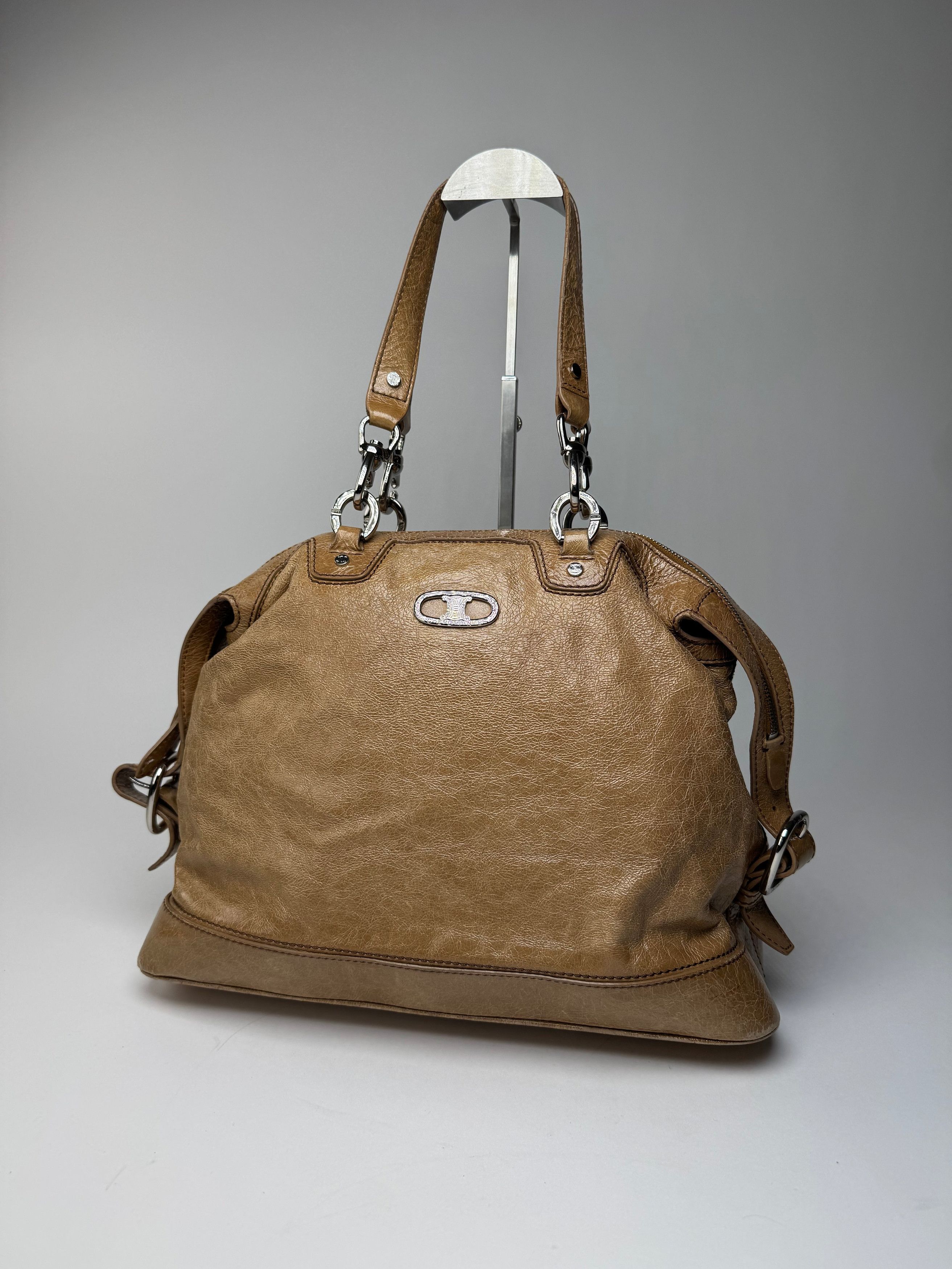 Celine Vintage Paris Leather Handbag Brown Size ONE SIZE - 12 Thumbnail