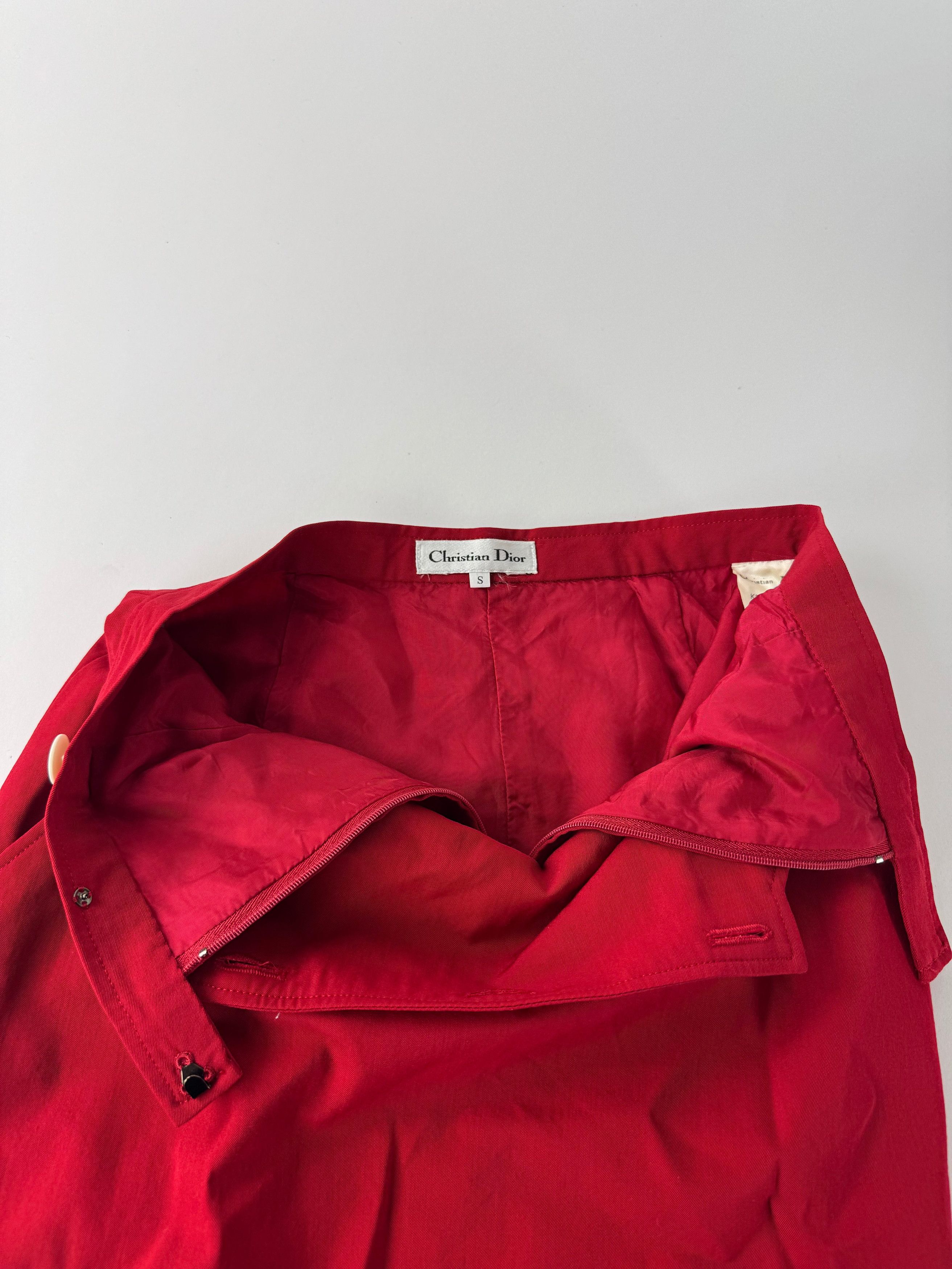 Dior Vintage Canvas Skirt Red S Size 27" / US 4 / IT 40 - 3 Thumbnail