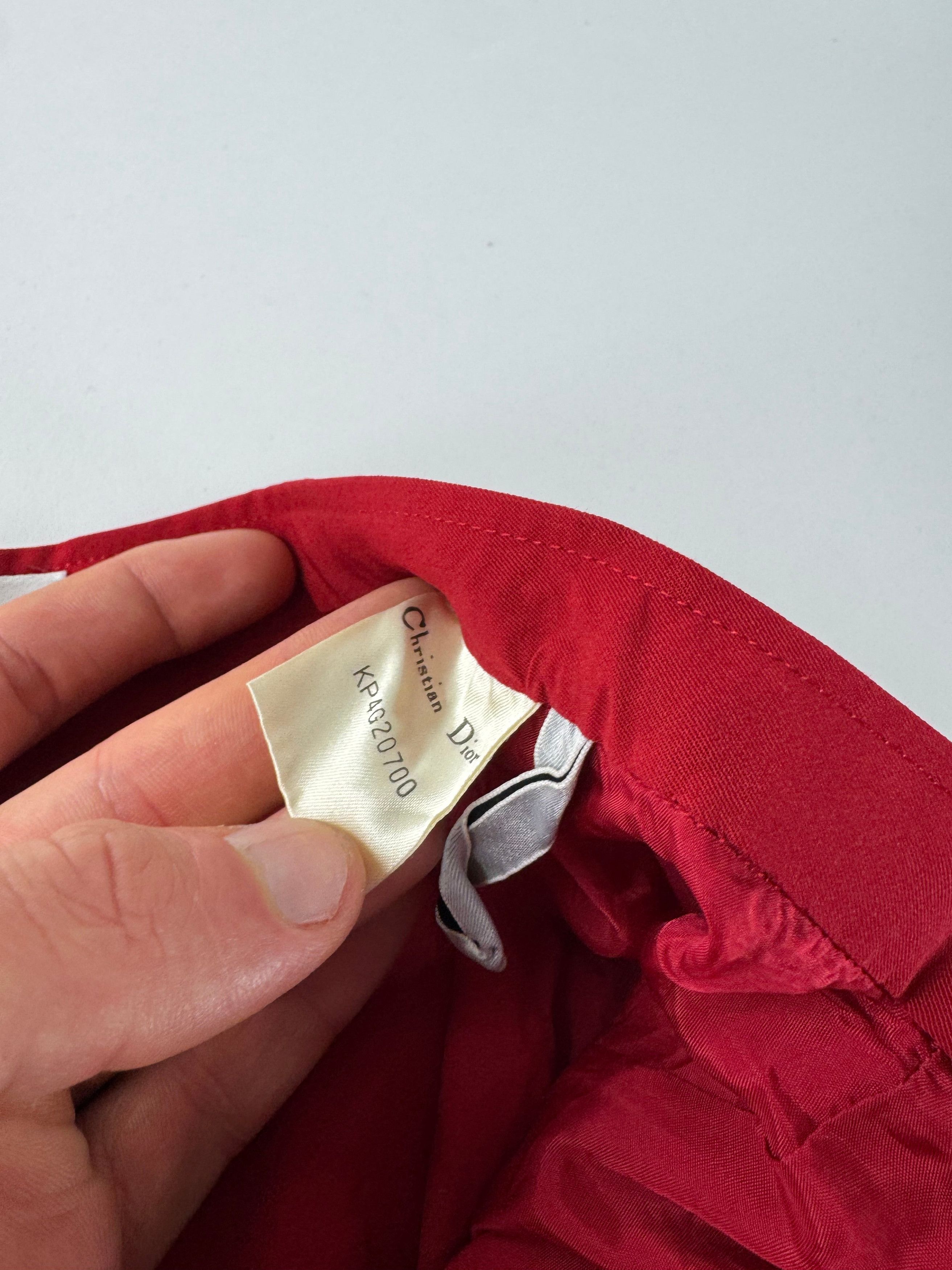 Dior Vintage Canvas Skirt Red S Size 27" / US 4 / IT 40 - 4 Thumbnail