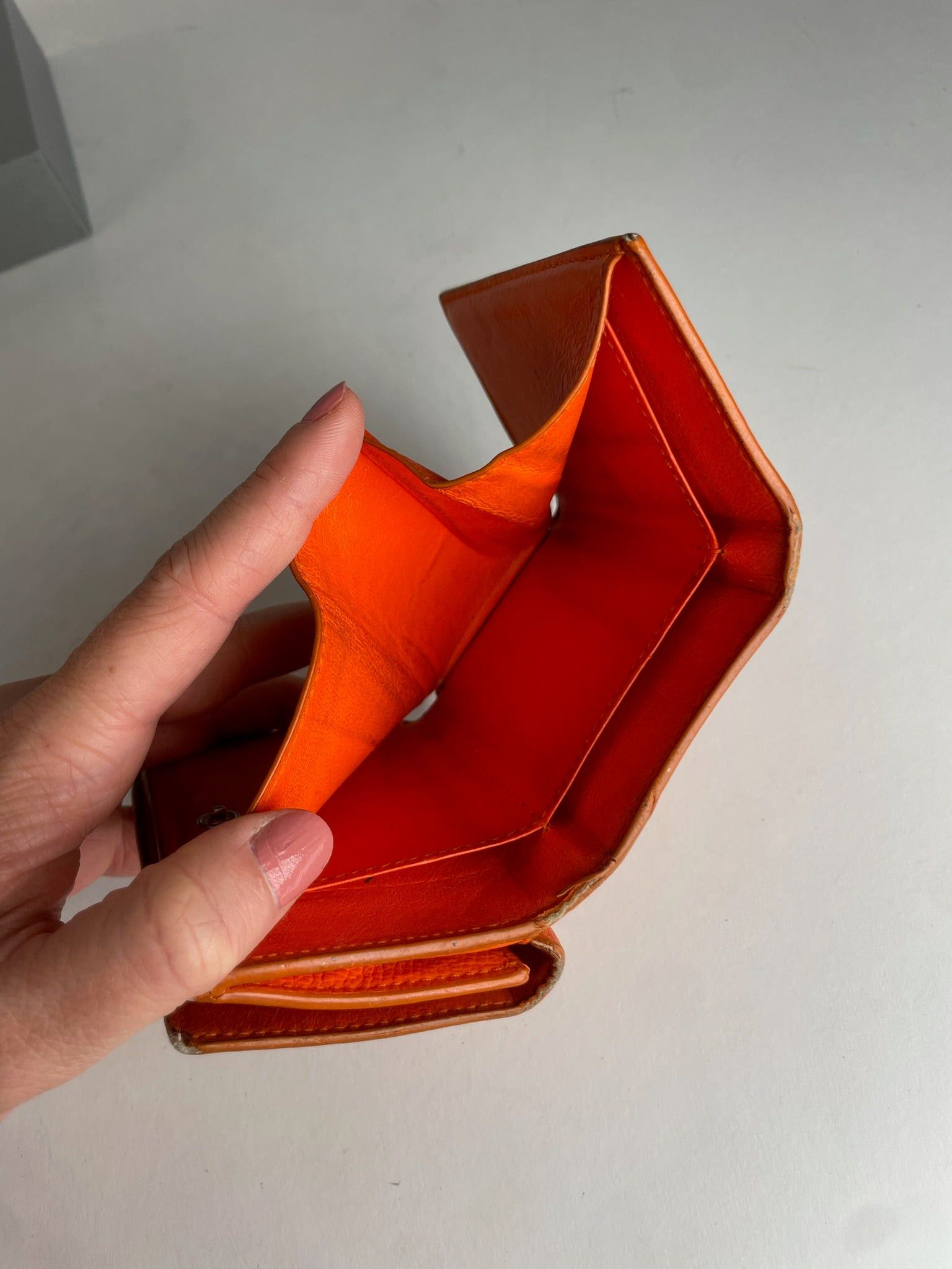 Balenciaga Vintage Leather Card Holder Wallet Orange Black Size ONE SIZE - 5 Thumbnail
