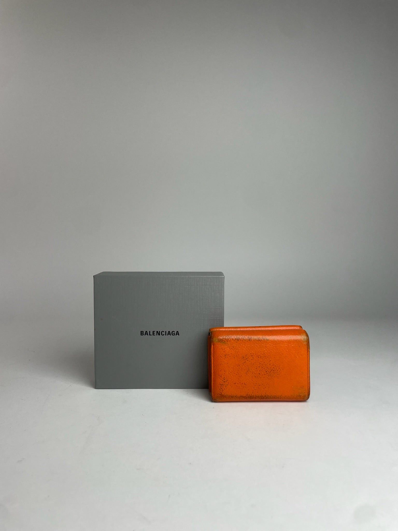 Balenciaga Vintage Leather Card Holder Wallet Orange Black Size ONE SIZE - 2 Thumbnail