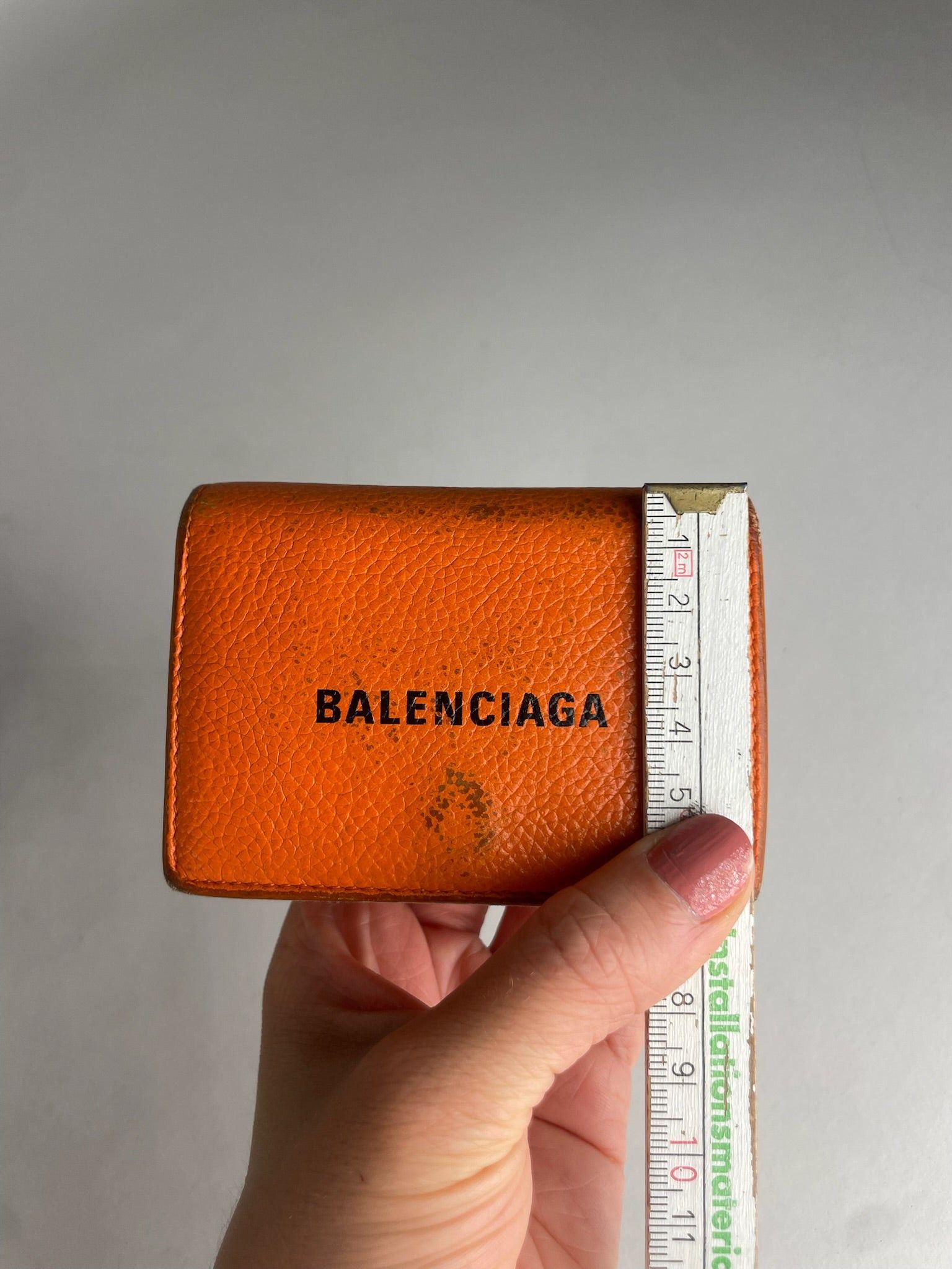 Balenciaga Vintage Leather Card Holder Wallet Orange Black Size ONE SIZE - 3 Thumbnail