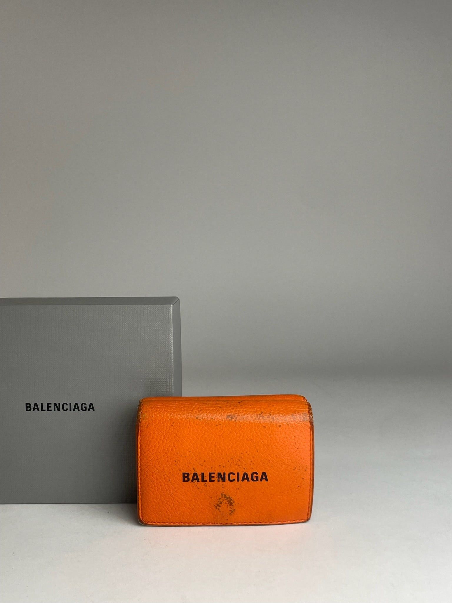 Balenciaga Vintage Leather Card Holder Wallet Orange Black Size ONE SIZE - 9 Thumbnail