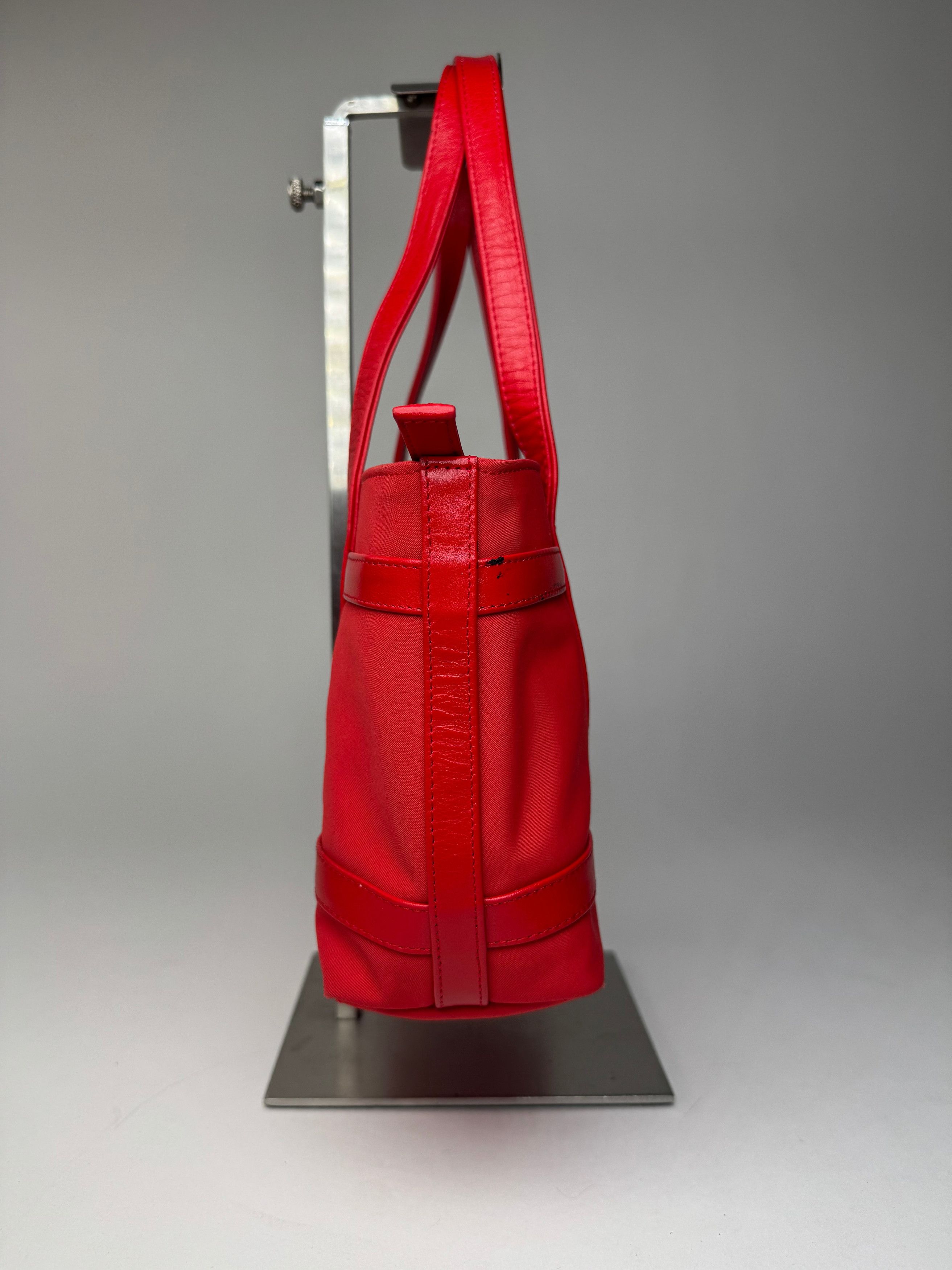 Courreges Vintage Polyester Patent Leather Handbag Red Size ONE SIZE - 5 Thumbnail