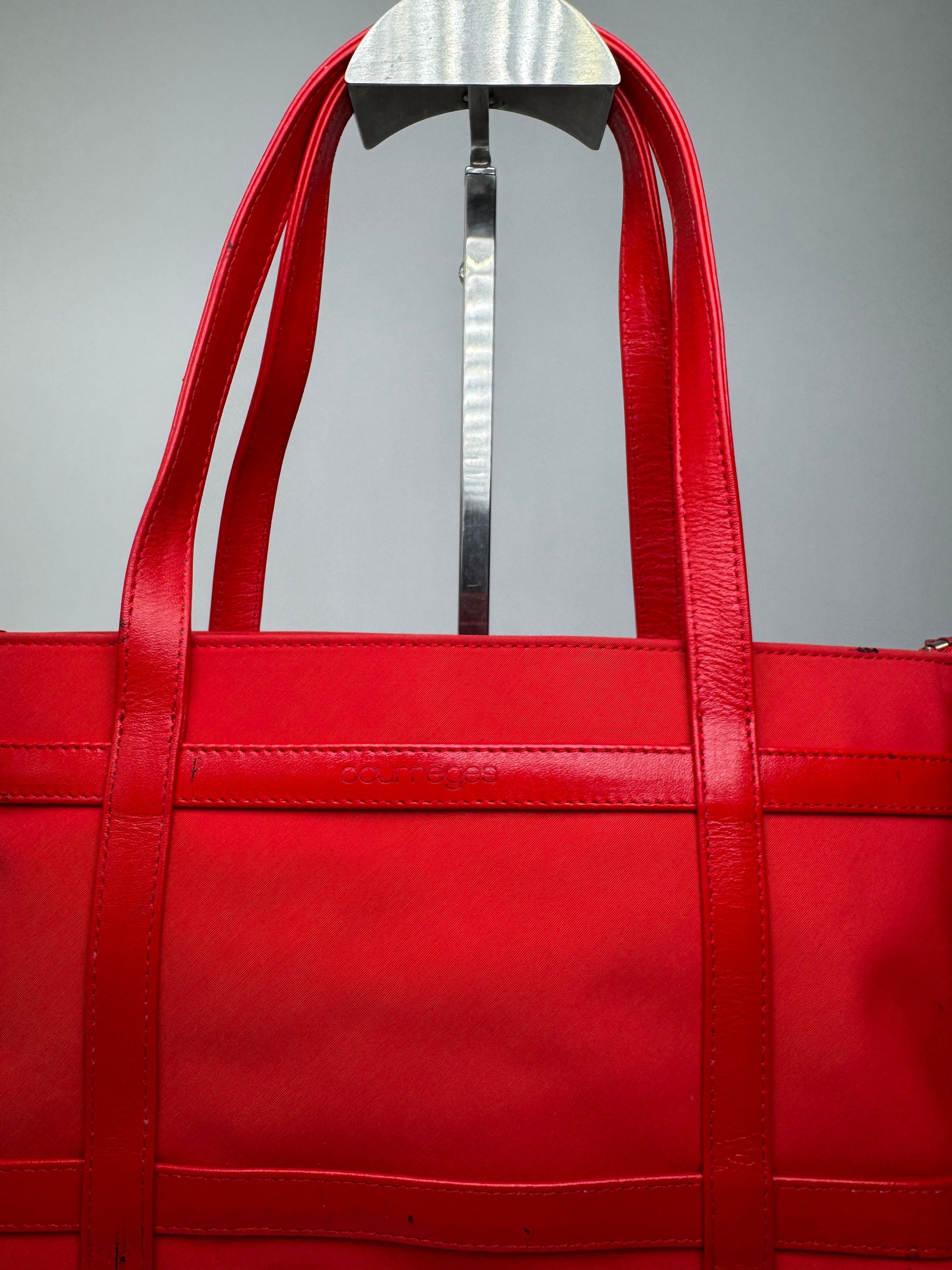 Courreges Vintage Polyester Patent Leather Handbag Red Size ONE SIZE - 6 Thumbnail