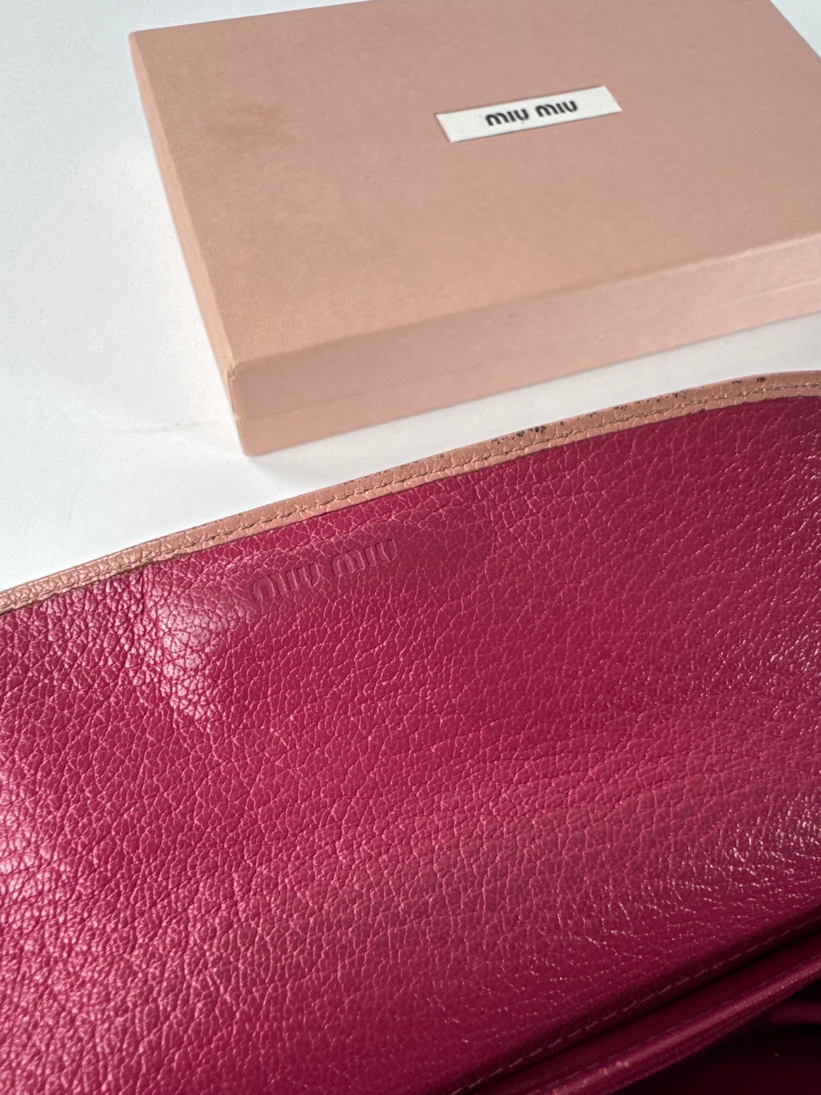Miu Miu Vintage Leather Wallet Pink Size ONE SIZE - 5 Thumbnail