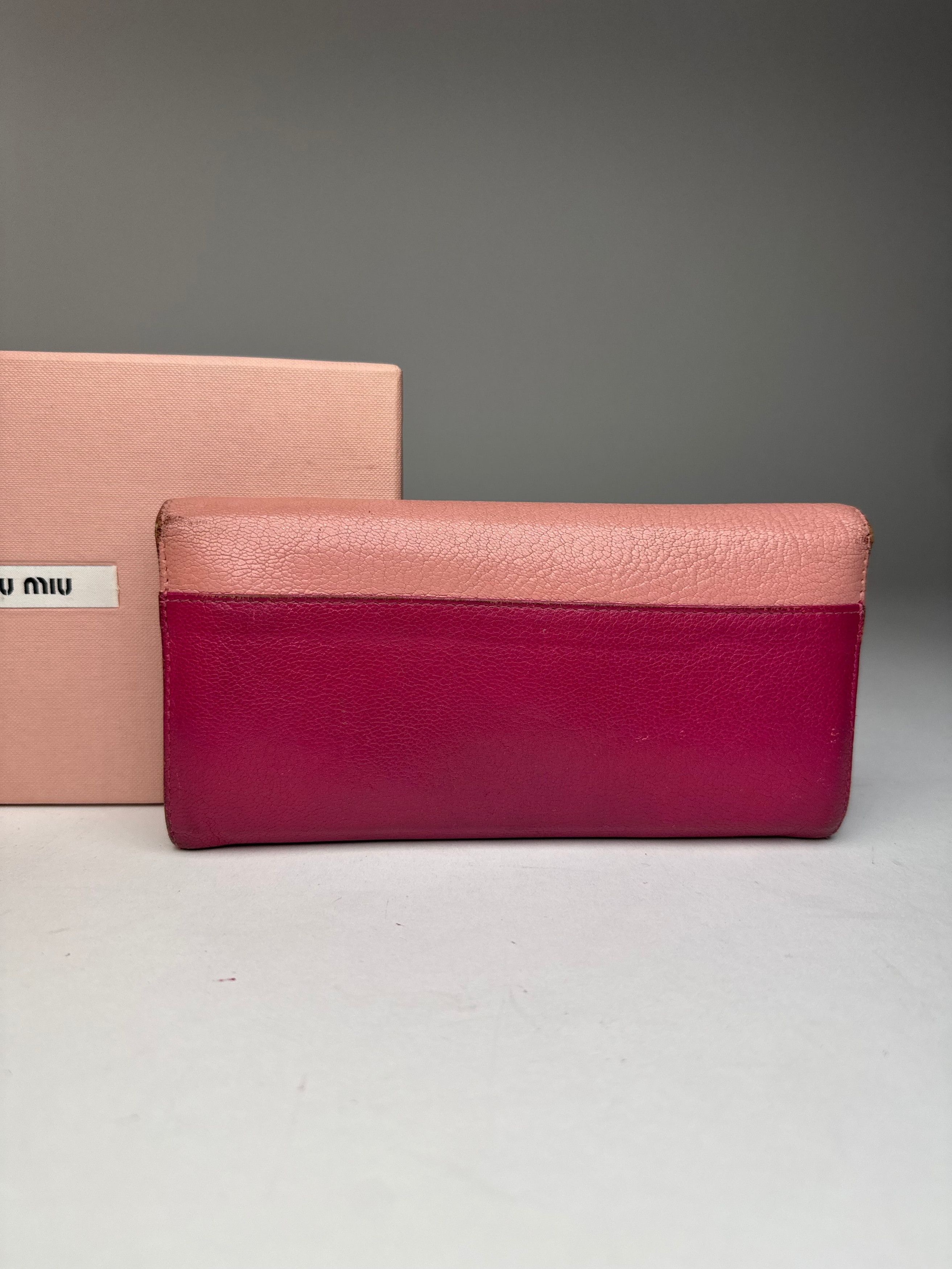 Miu Miu Vintage Leather Wallet Pink Size ONE SIZE - 9 Thumbnail