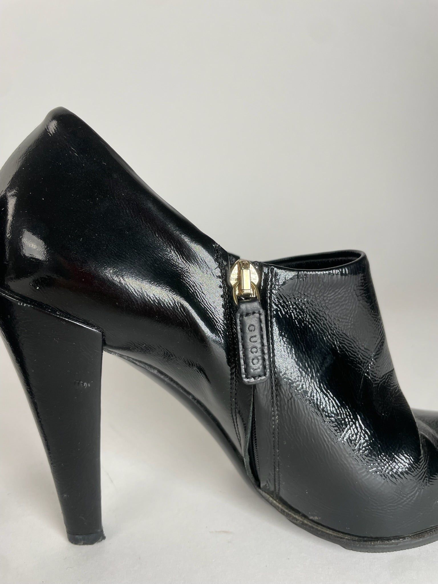 Gucci Vintage Patent Leather Heeled Boots Black 37,5 Size US 6.5 / IT 36.5 - 9 Thumbnail
