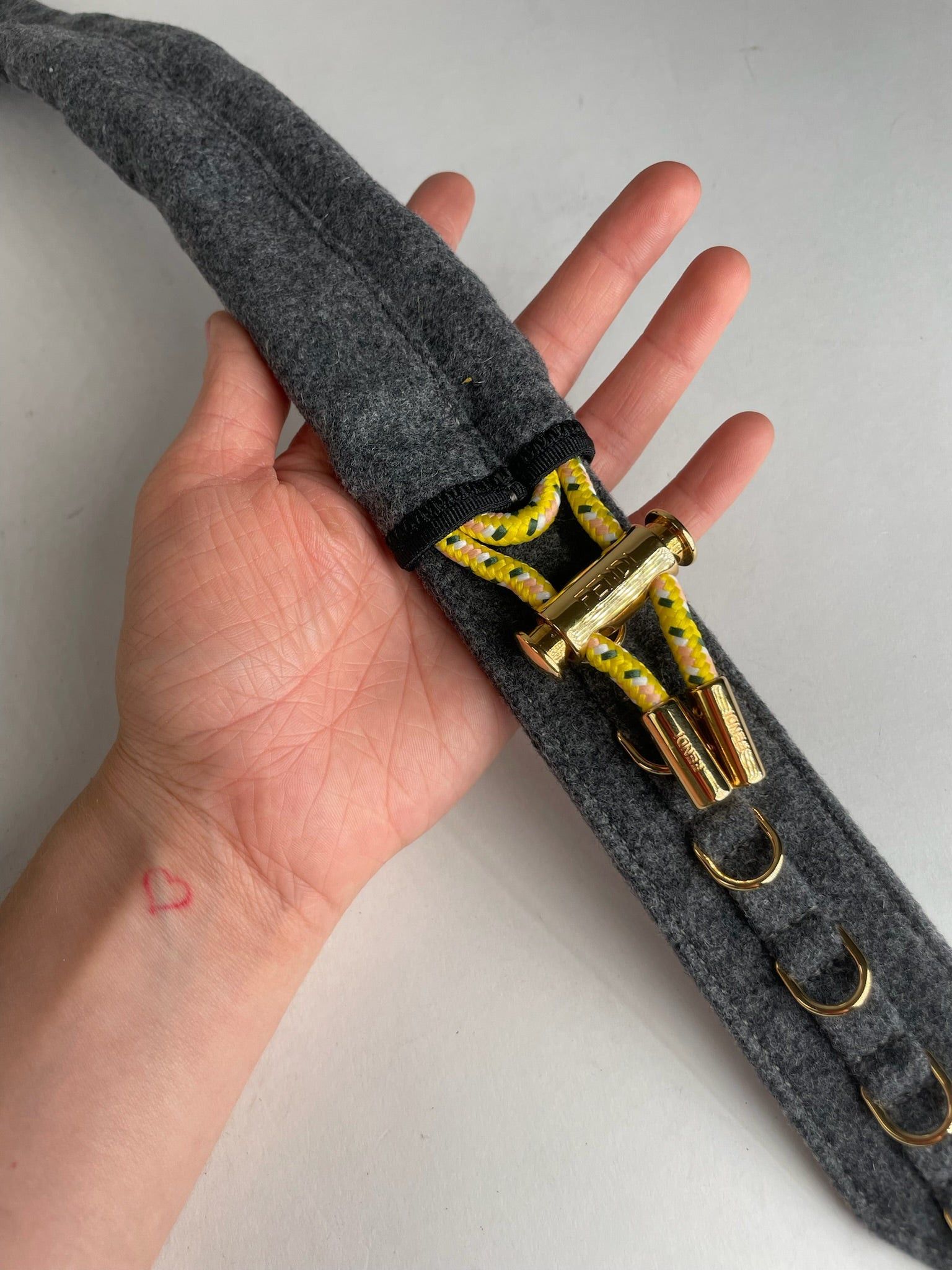 Fendi Vintage Wool Belt Grey Size ONE SIZE - 5 Thumbnail