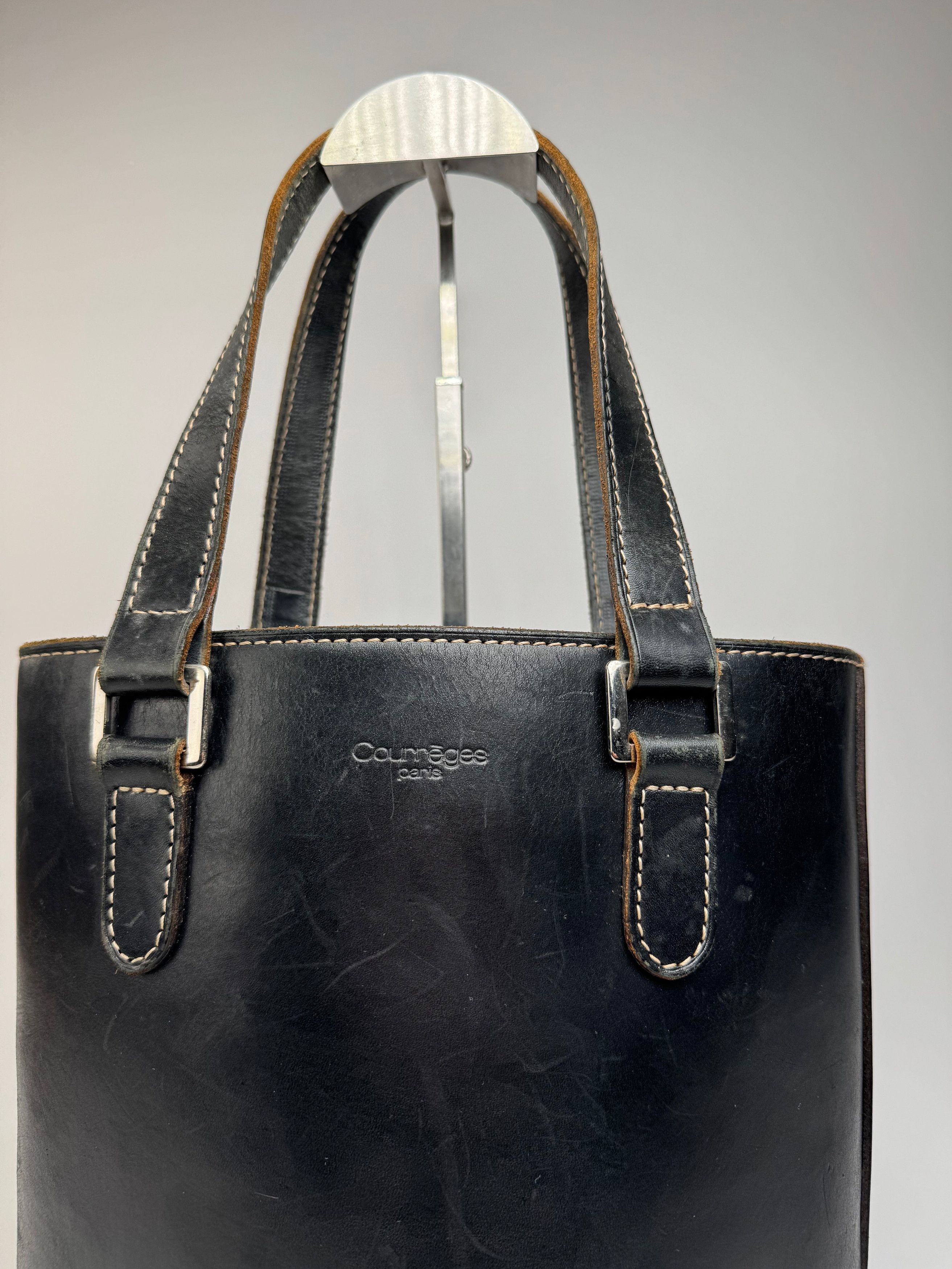 Courreges Vintage Leather Bucket Bag Black Size ONE SIZE - 7 Thumbnail