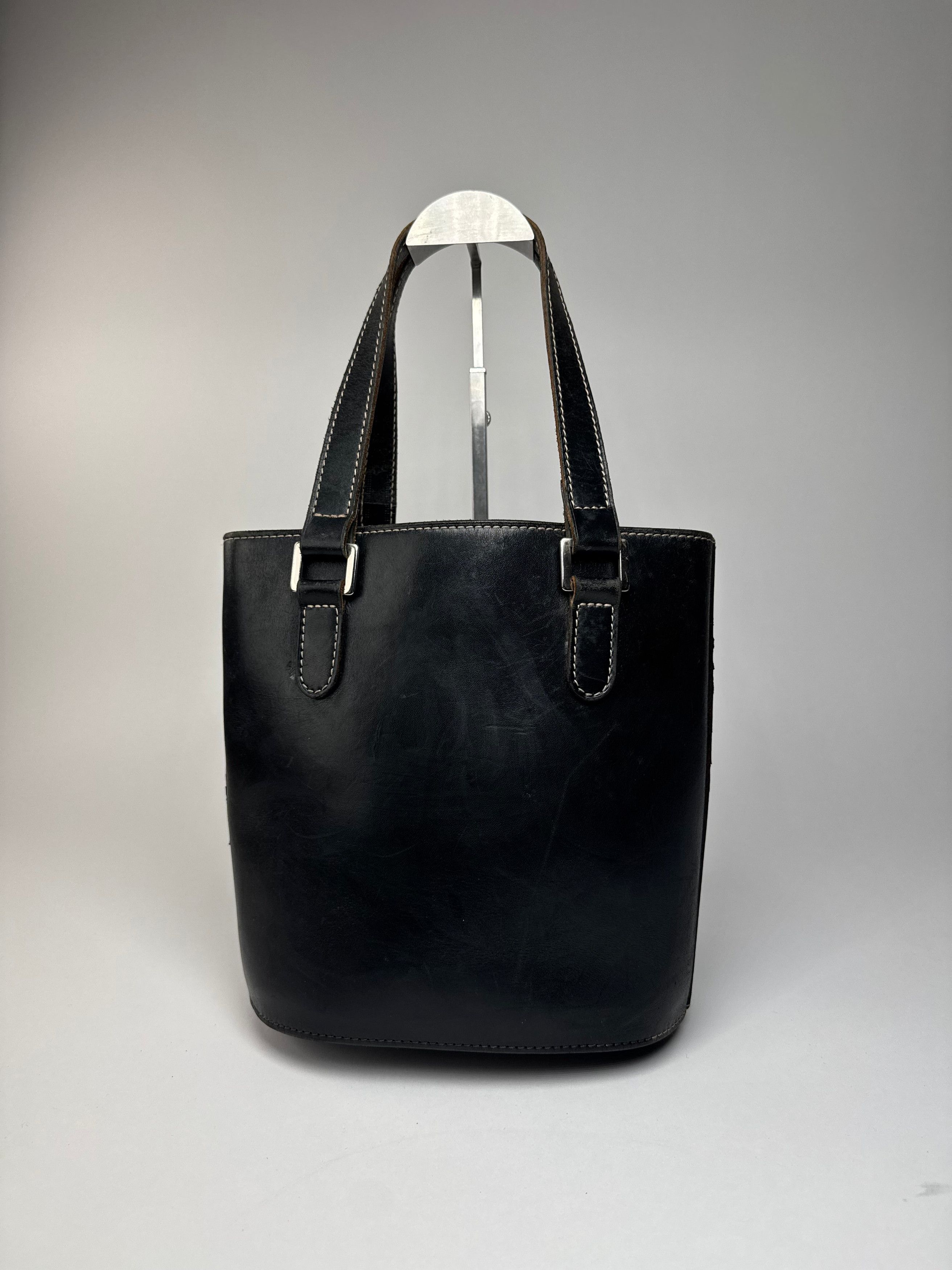Courreges Vintage Leather Bucket Bag Black Size ONE SIZE - 14 Thumbnail