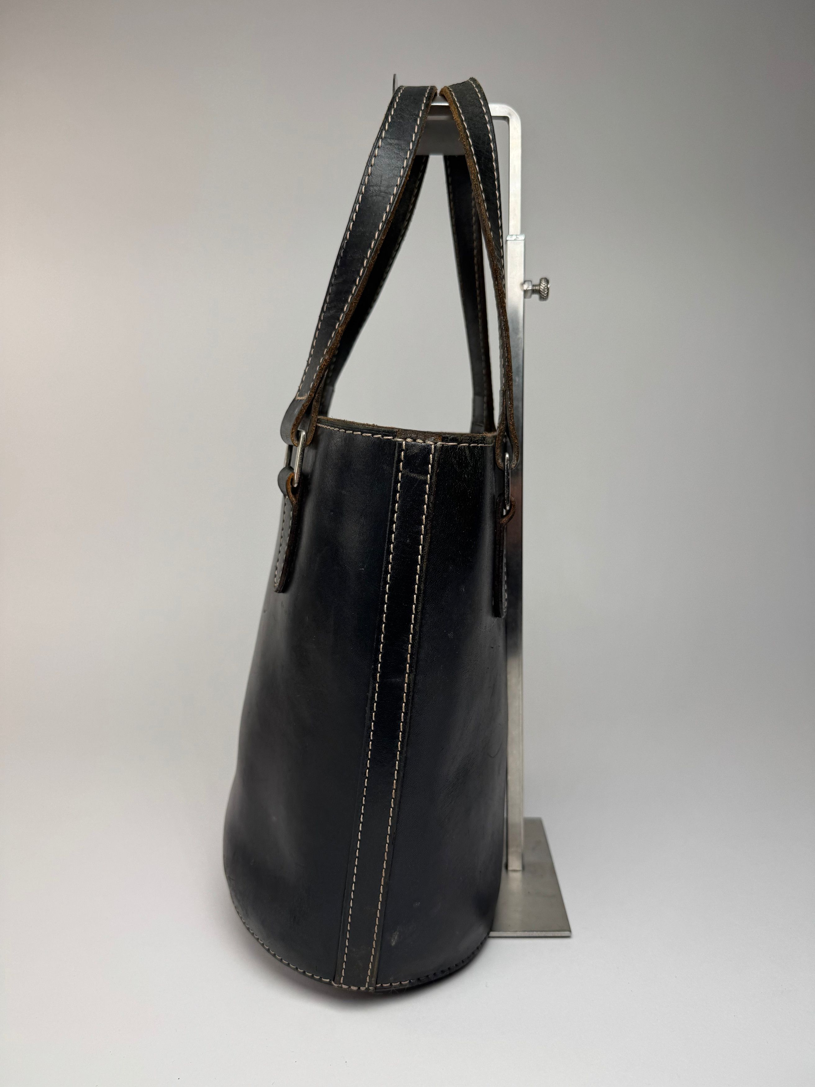 Courreges Vintage Leather Bucket Bag Black Size ONE SIZE - 6 Thumbnail