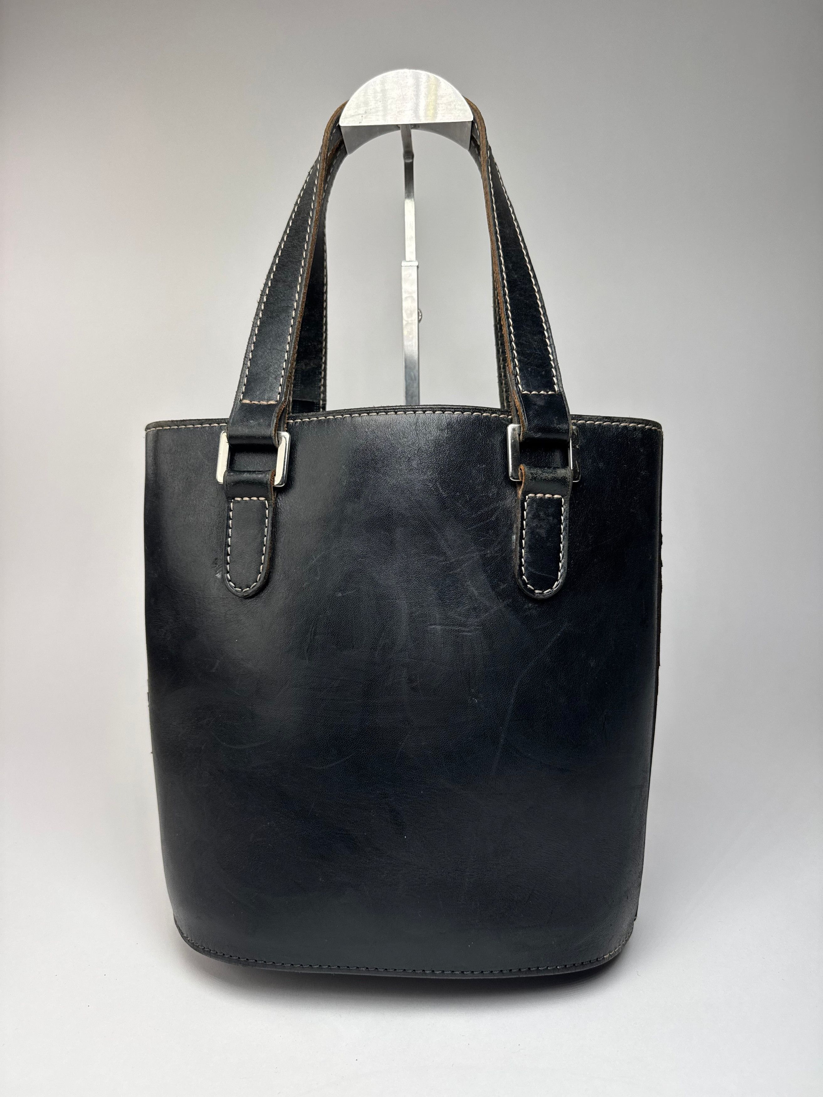 Courreges Vintage Leather Bucket Bag Black Size ONE SIZE - 2 Thumbnail