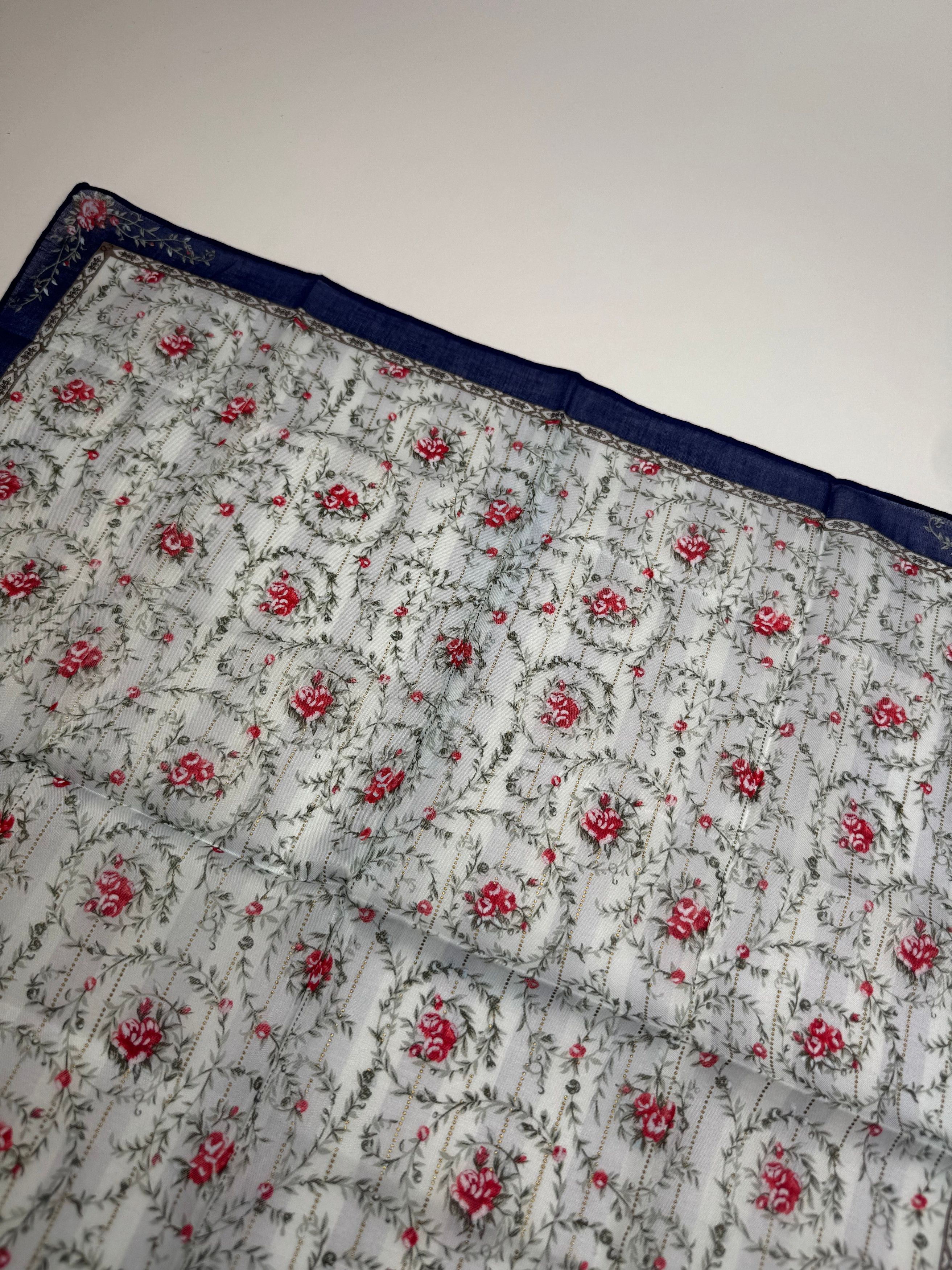 Dior Vintage Floral Scarf Blue Size ONE SIZE - 6 Thumbnail