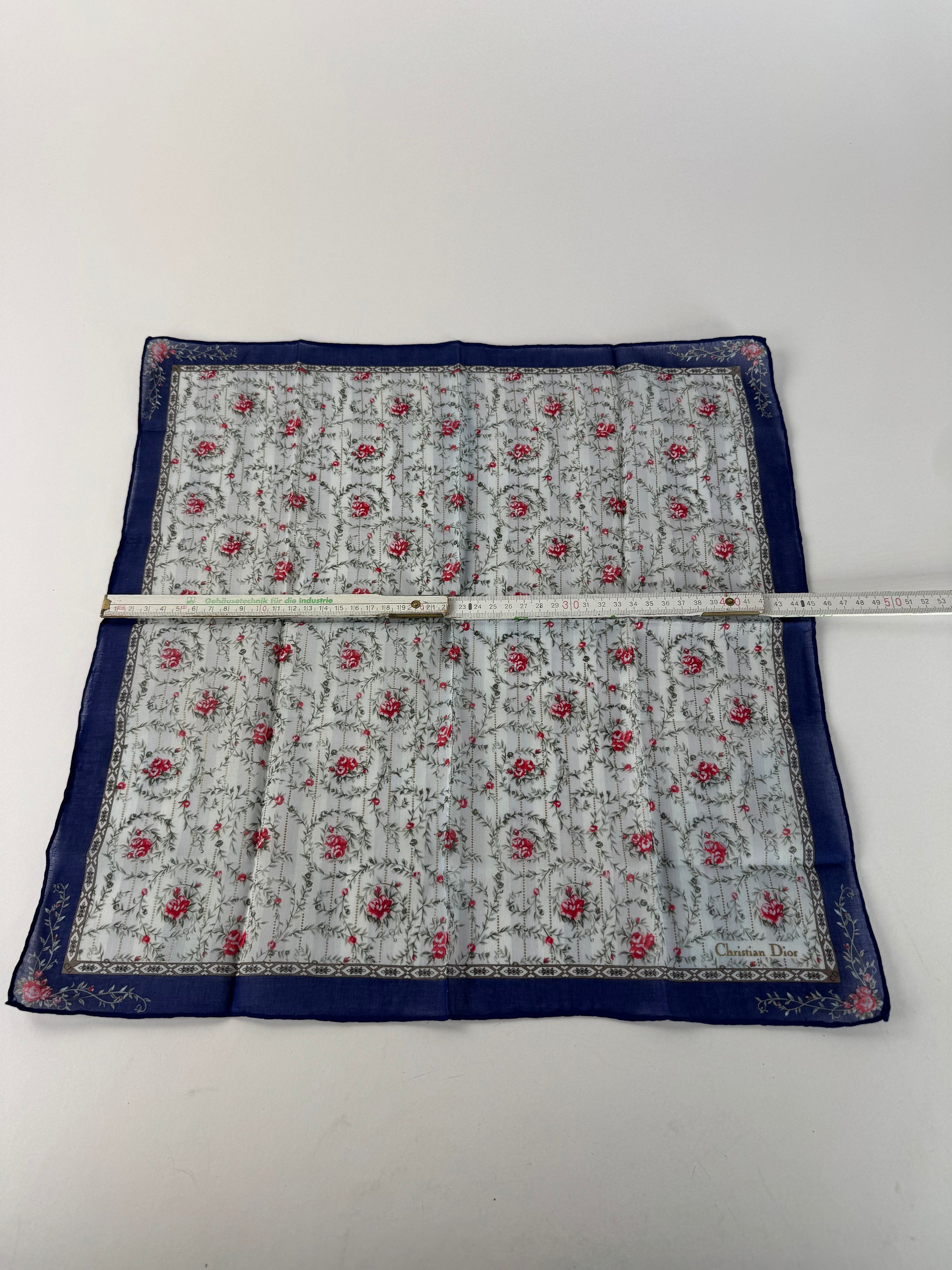 Dior Vintage Floral Scarf Blue Size ONE SIZE - 7 Thumbnail