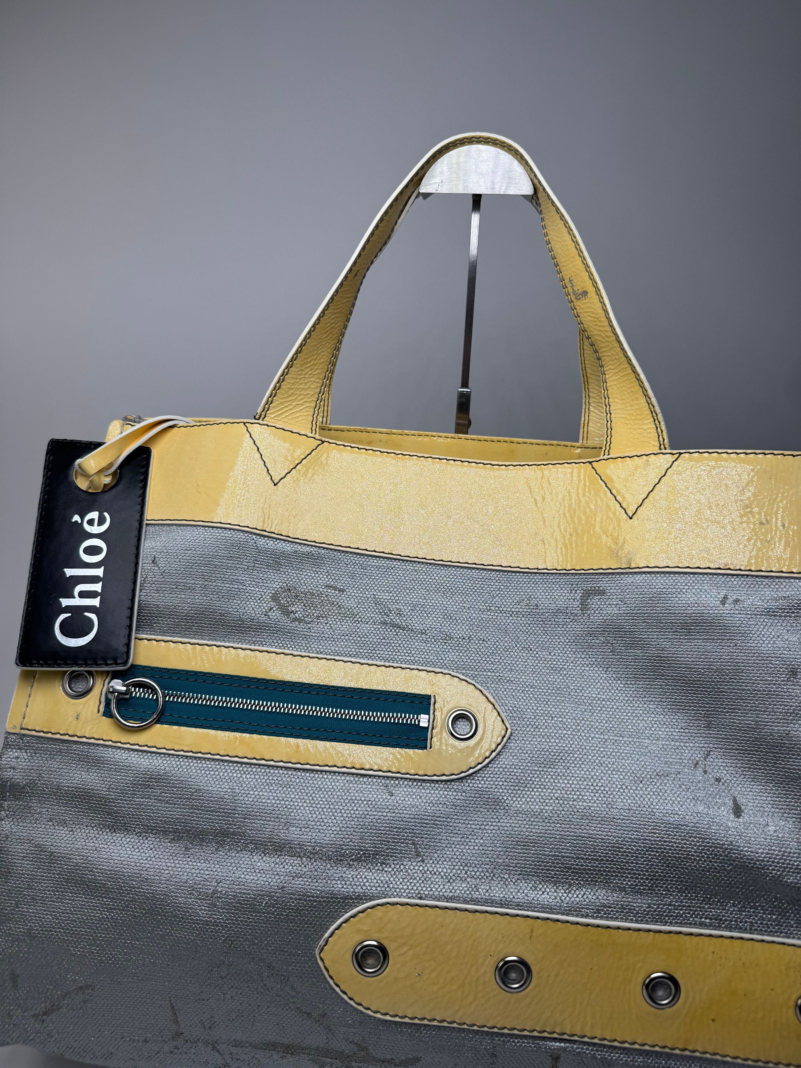 Chloe Vintage Big Tote Bag Silver Yellow white Size ONE SIZE - 5 Thumbnail