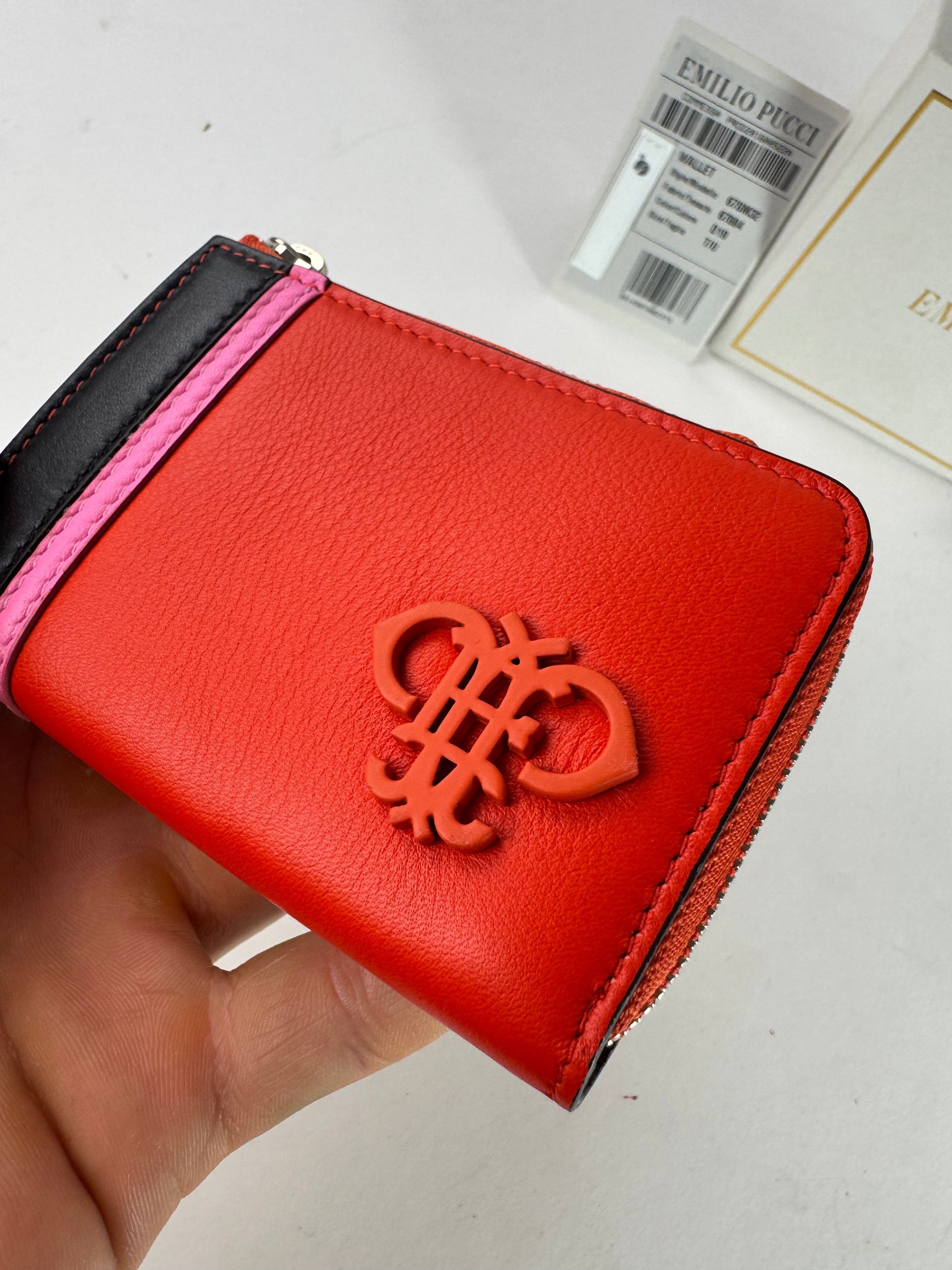 Emilio Pucci Vintage Leather Card Holder Red Black Pink Size ONE SIZE - 3 Thumbnail