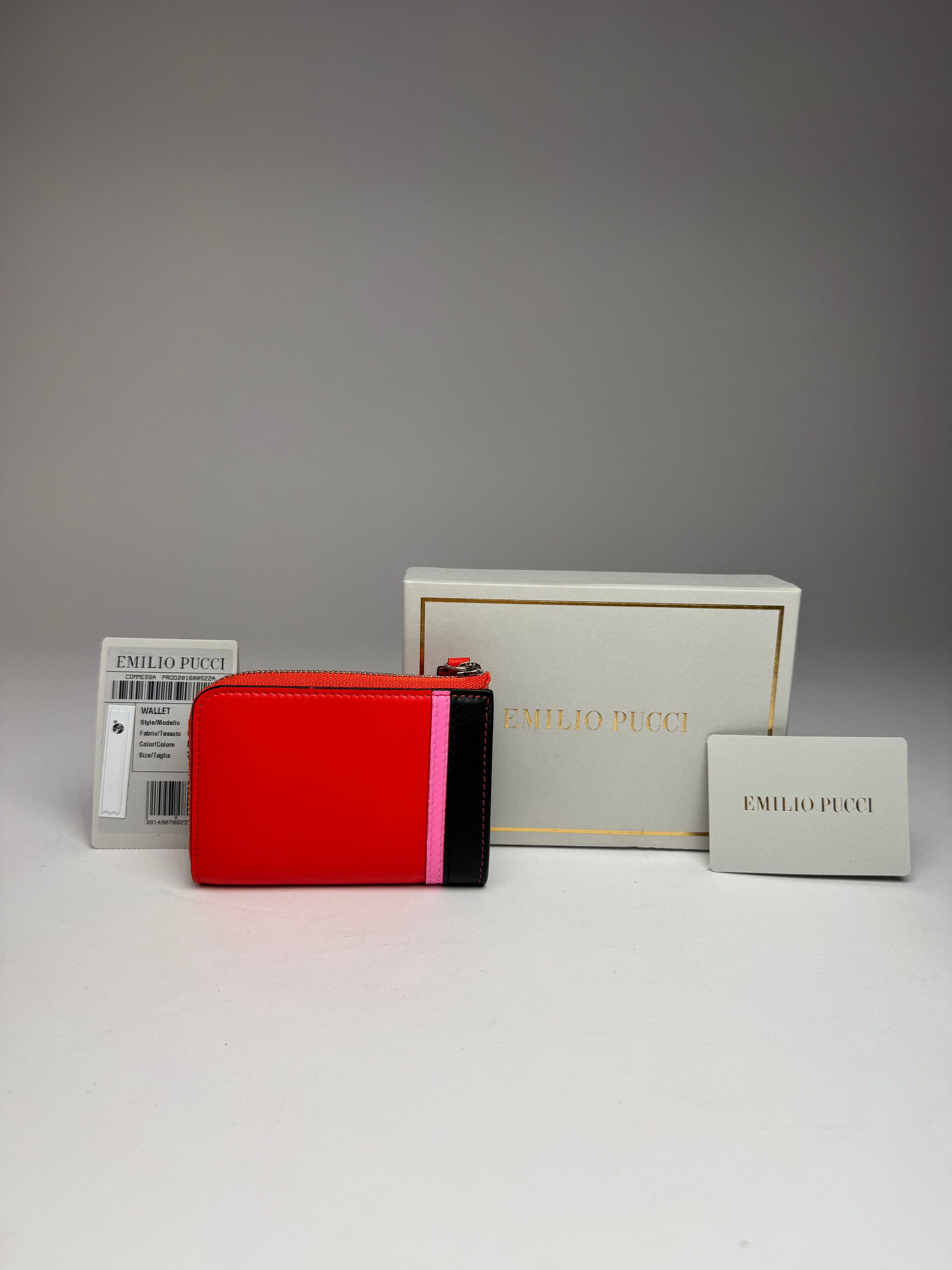 Emilio Pucci Vintage Leather Card Holder Red Black Pink Size ONE SIZE - 2 Thumbnail