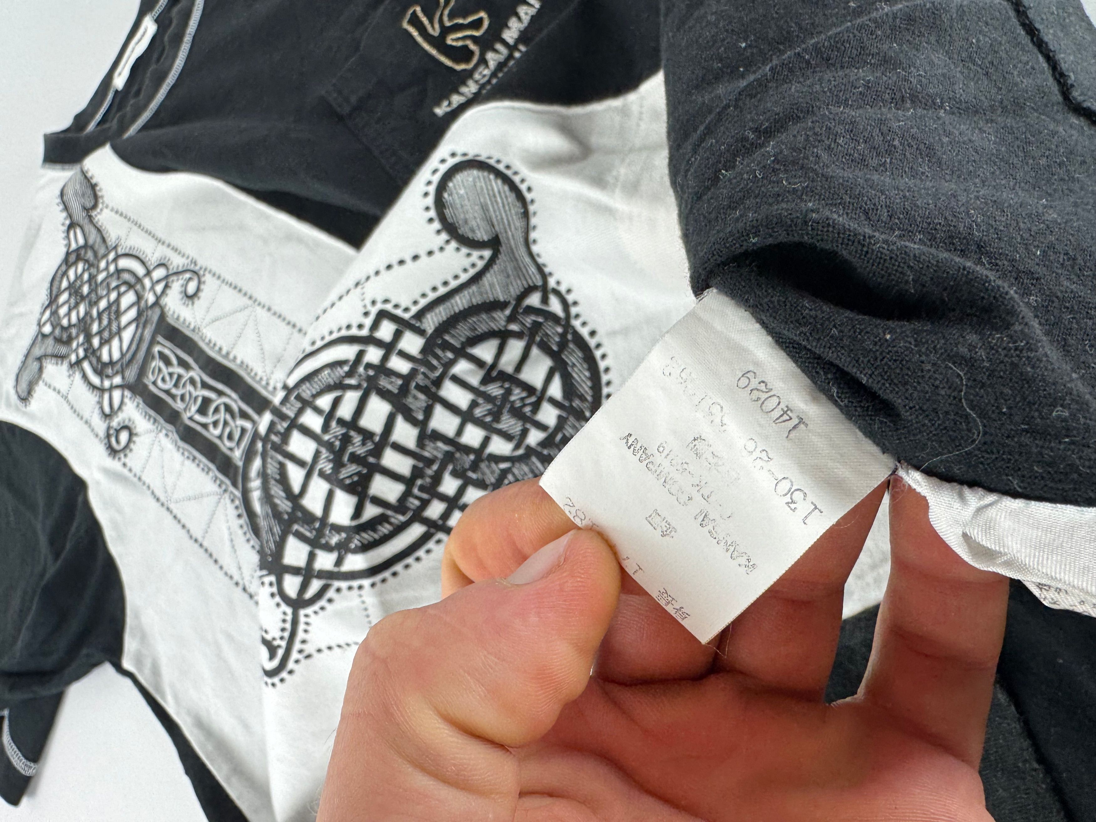 Kansai Yamamoto Vintage Abstract Mens T-shirt Black White M/L Size US L / EU 52-54 / 3 - 9 Thumbnail