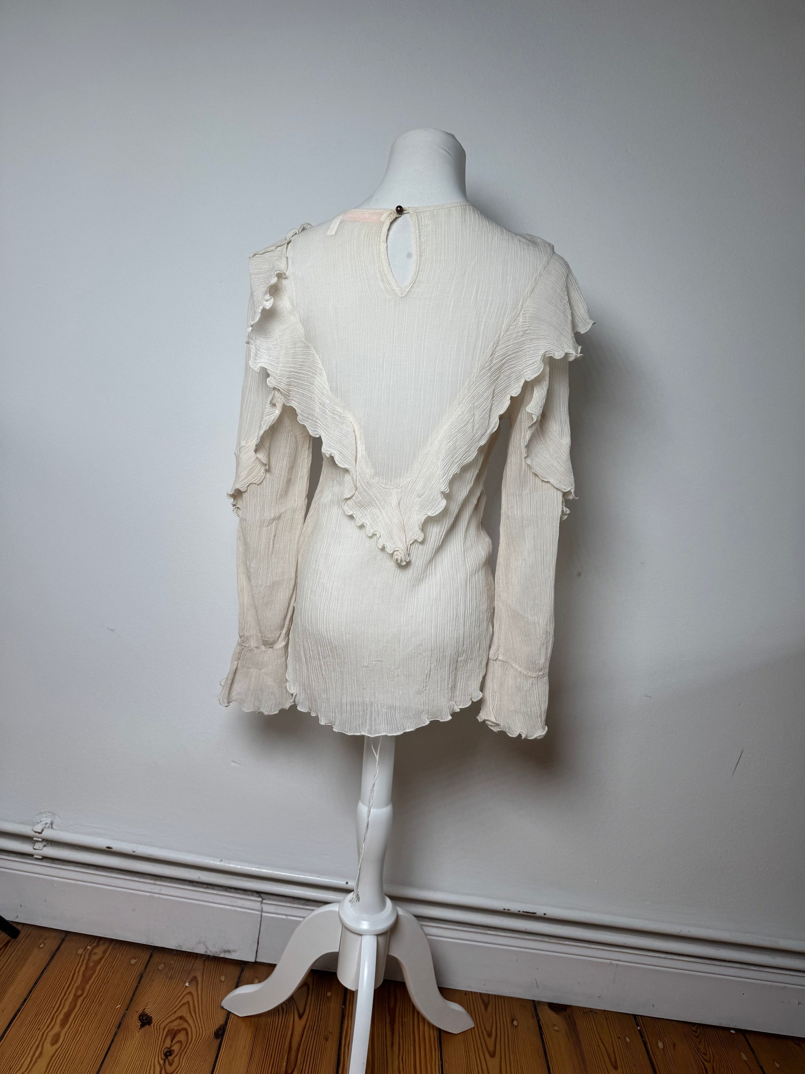 Chloe Vintage Silk Top White 36/S Size S / US 4 / IT 40 - 4 Thumbnail
