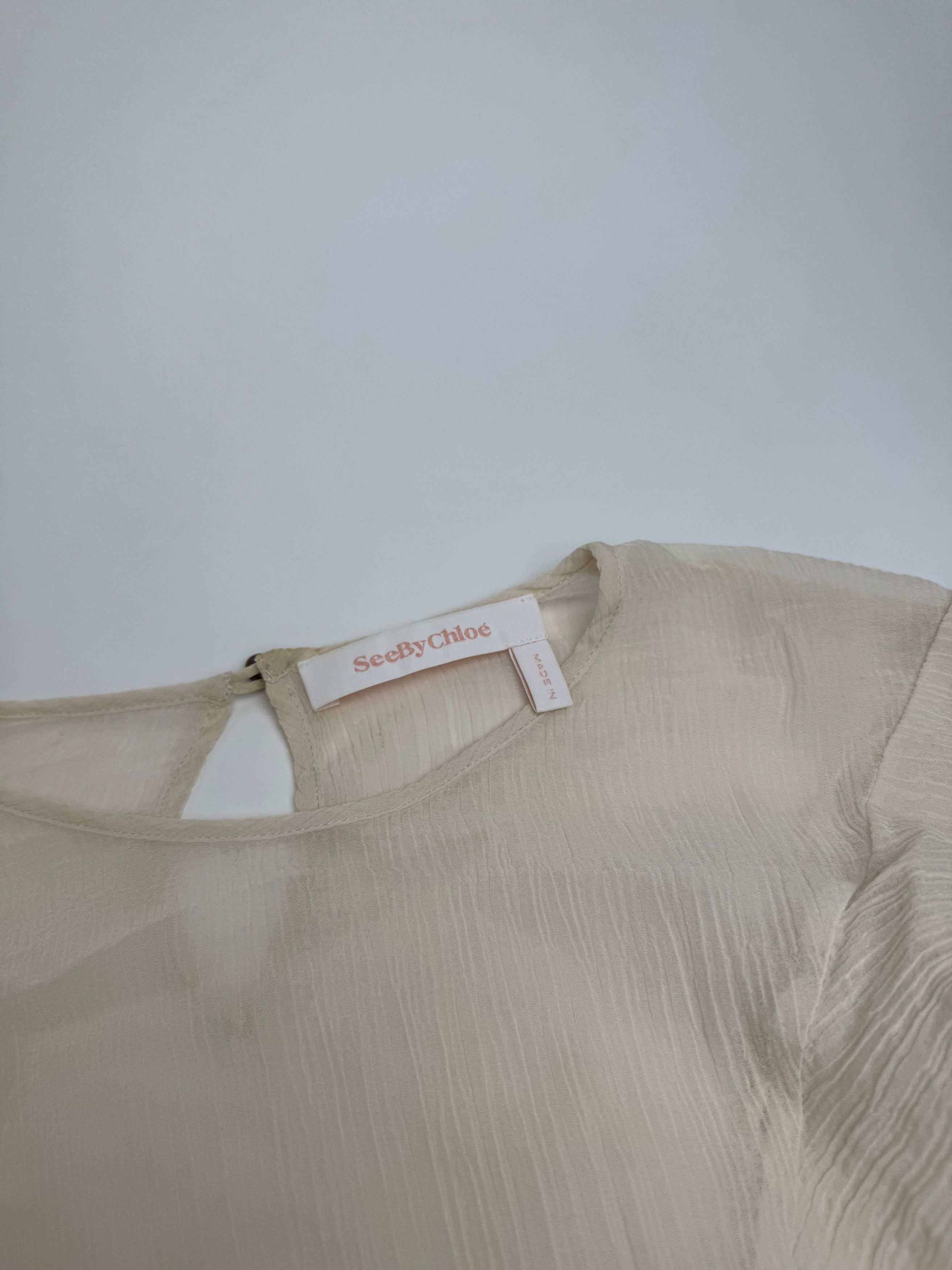 Chloe Vintage Silk Top White 36/S Size S / US 4 / IT 40 - 9 Thumbnail