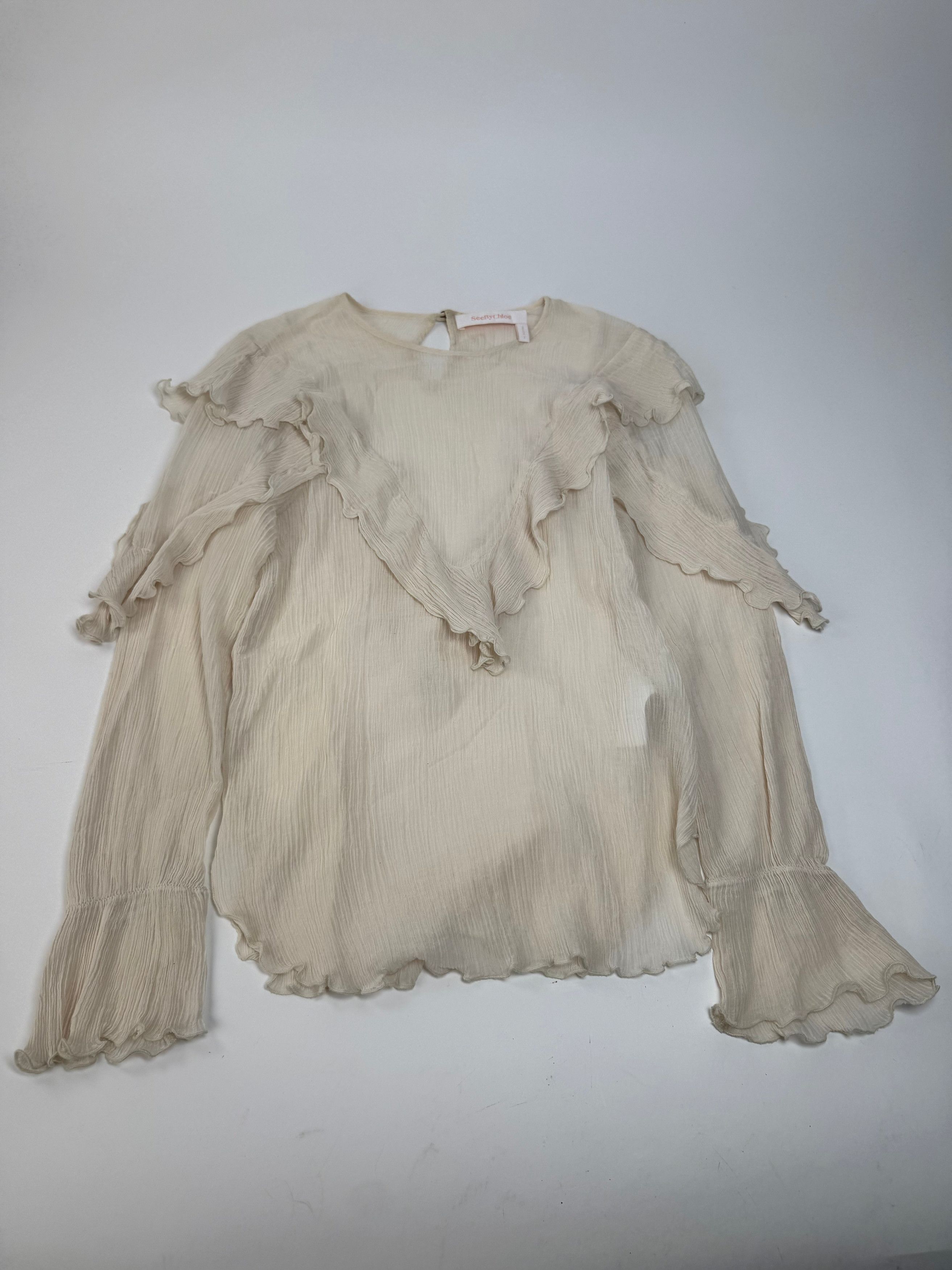 Chloe Vintage Silk Top White 36/S Size S / US 4 / IT 40 - 5 Thumbnail